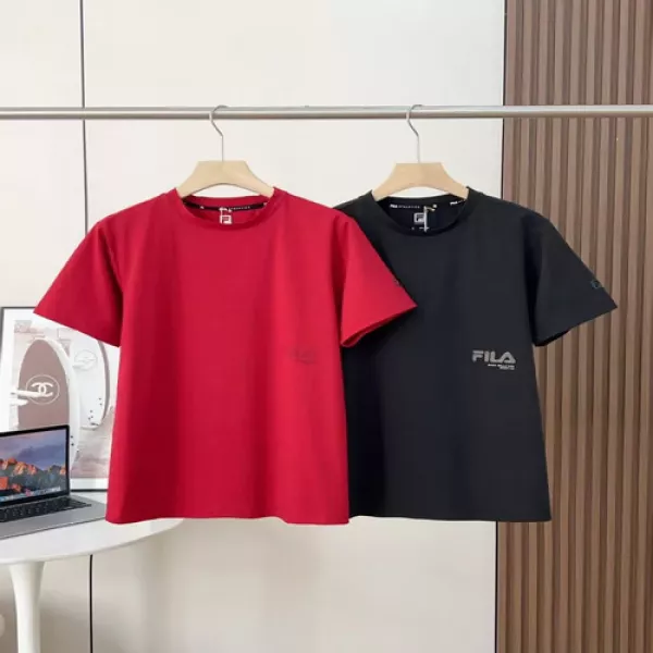 휠라 실리콘 프린팅 루즈핏 반소매 티셔츠