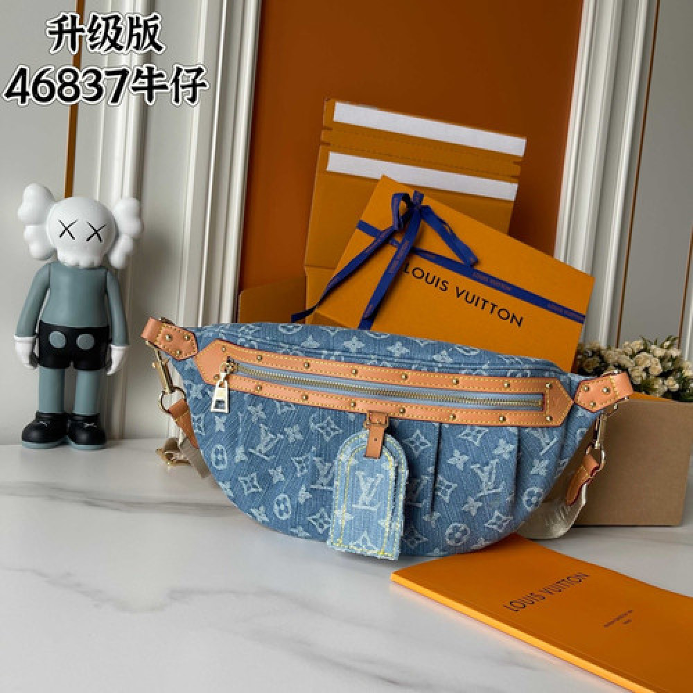 루이비통 데님 코팅 캔버스 벨트백