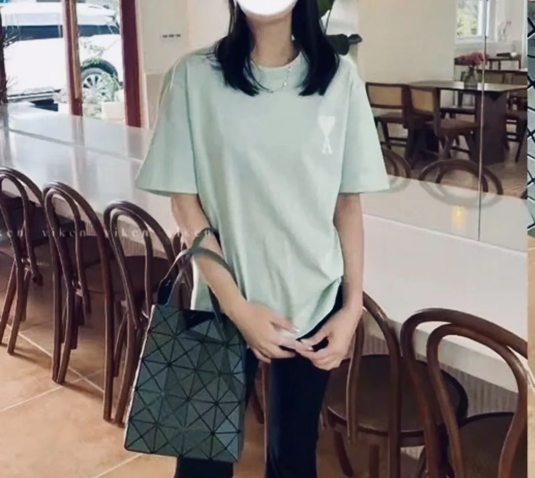 아미 마카롱 실버 화이트 하트 자수 티셔츠 상세 이미지 14