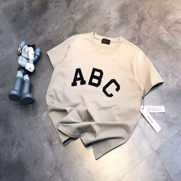 피어오브갓 ABC 레터링 플로킹 반소매 티셔츠