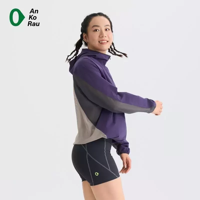 안코라우 배색 메쉬 후드 자외선 차단 재킷 상세 이미지 4
