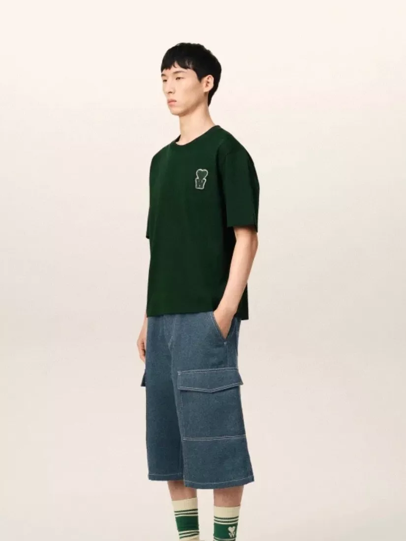 아미 컬러 배색 로고 반소매 티셔츠 상세 이미지 41