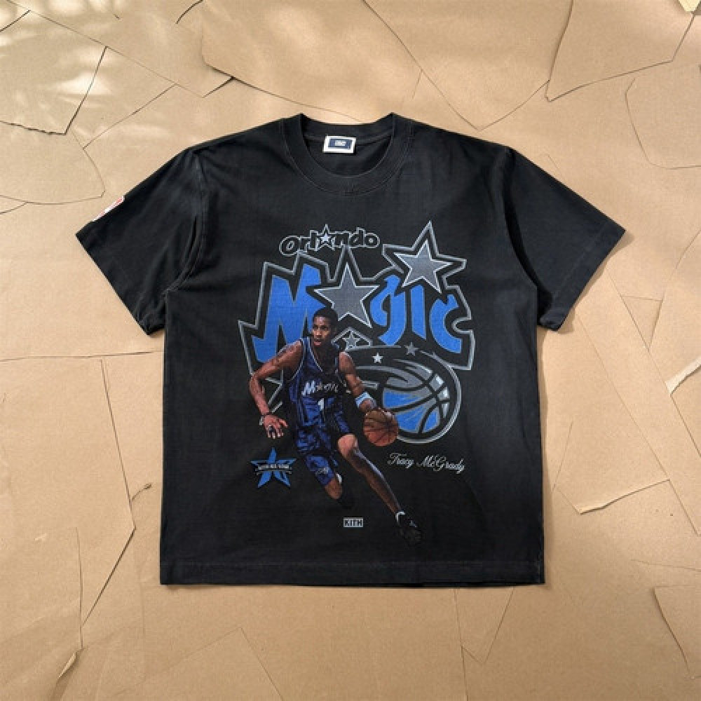 키스 NBA 올스타 콜라보 빈티지 농구 프린트 티셔츠