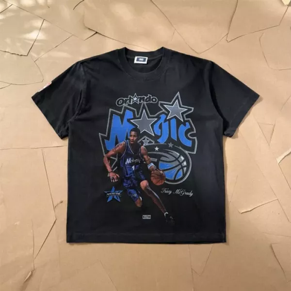 키스 NBA 올스타 콜라보 빈티지 농구 프린트 티셔츠