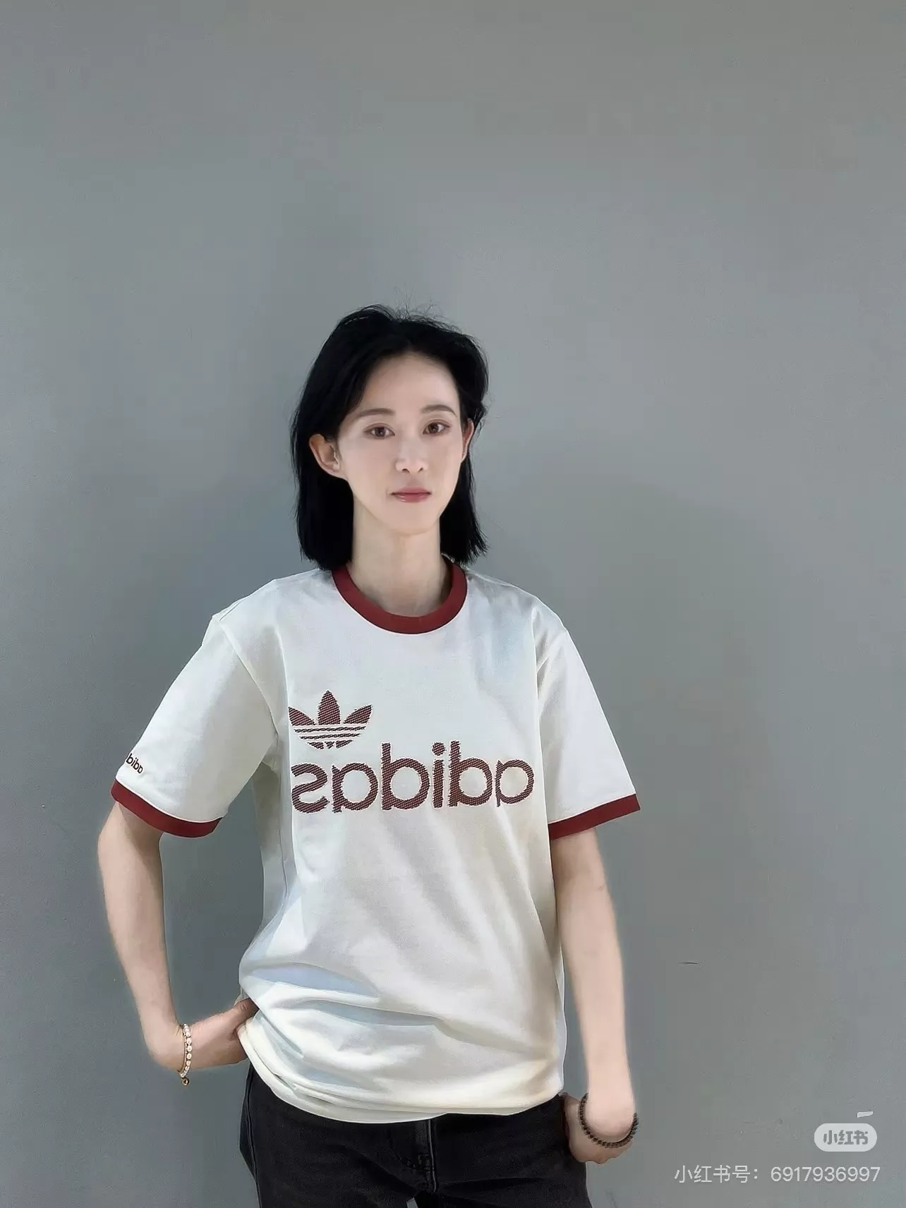 아디다스 삼선 로고 배색 라운드 티셔츠 상세 이미지 20