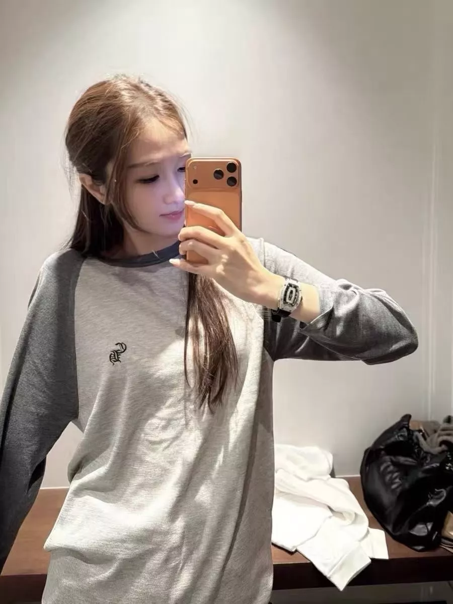 크롬하츠 래글런 자수 배색 긴소매 티셔츠 상세 이미지 24