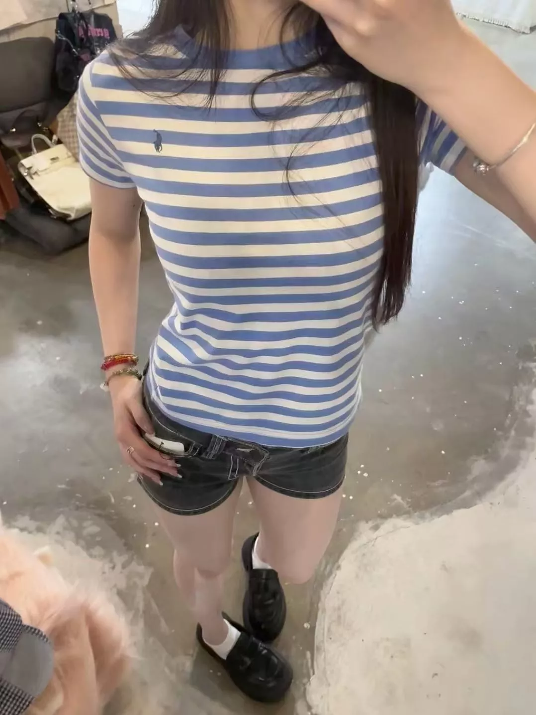 랄프로렌 스트라이프 반소매 티셔츠 상세 이미지 11