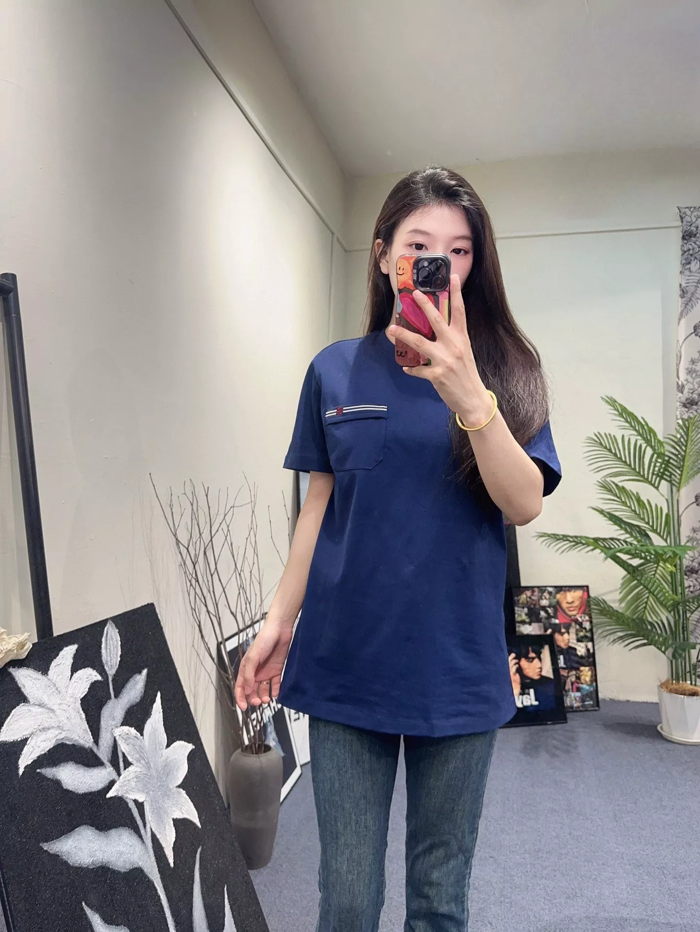 구찌 포켓 더블지 자수 반소매 티셔츠 상세 이미지 11
