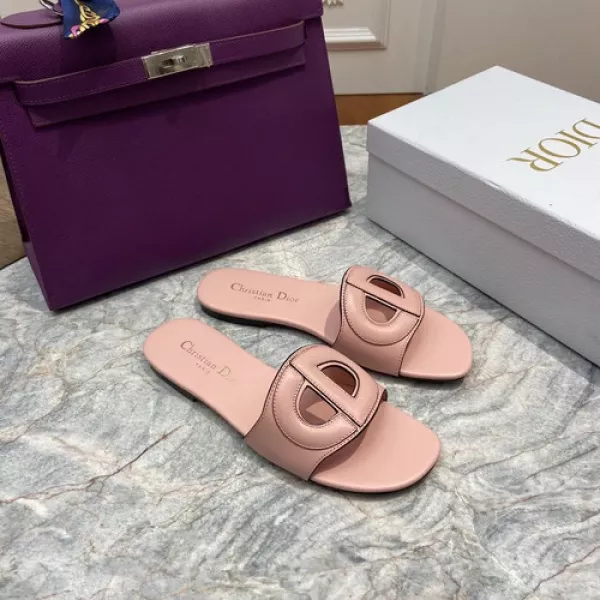 디올 CD 레터 장식 오픈토 슬리퍼