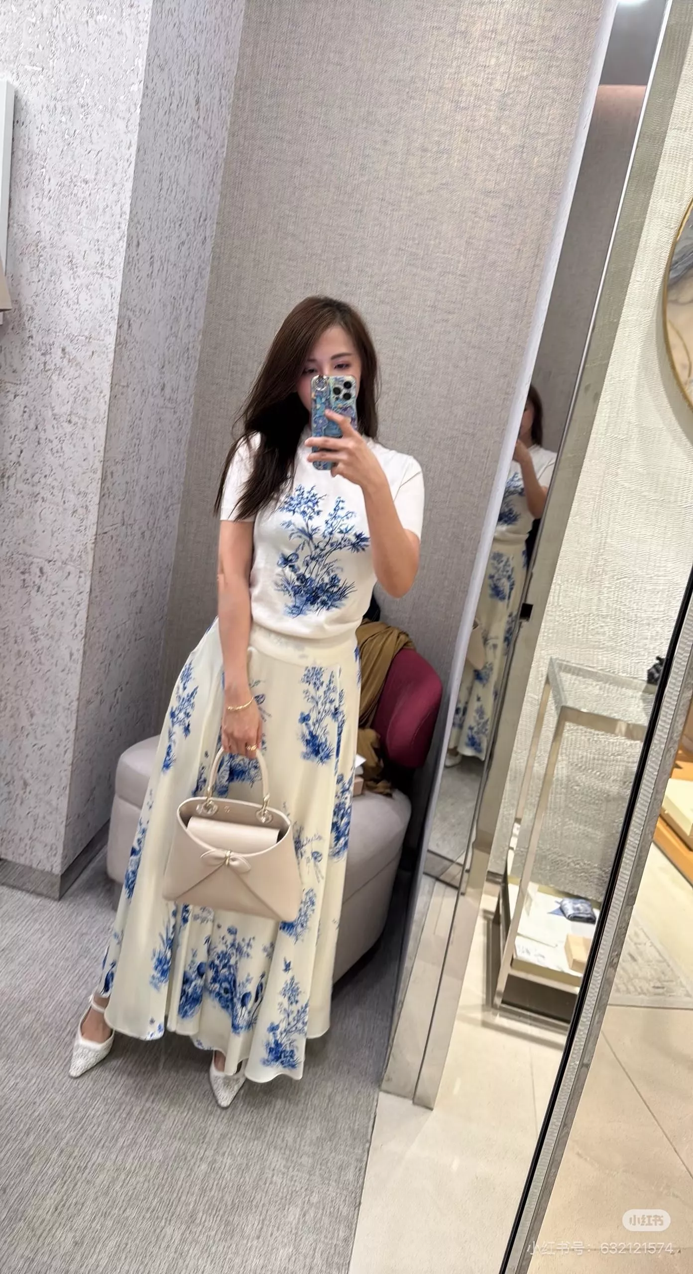 디올 플라워 프린트 와이드 카라 셔츠 상세 이미지 28