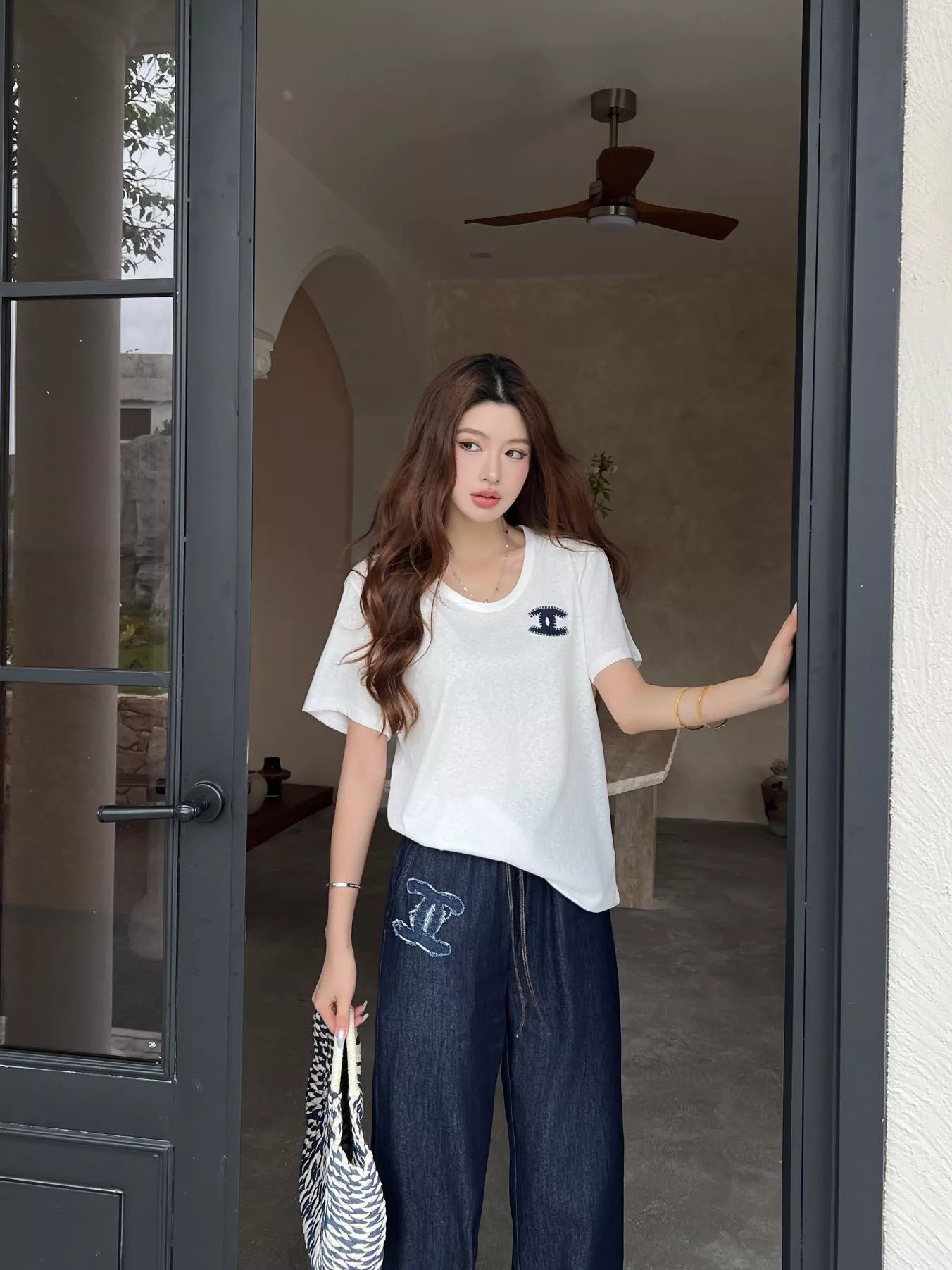 샤넬 자수 스트링 데님 팬츠 상세 이미지 16