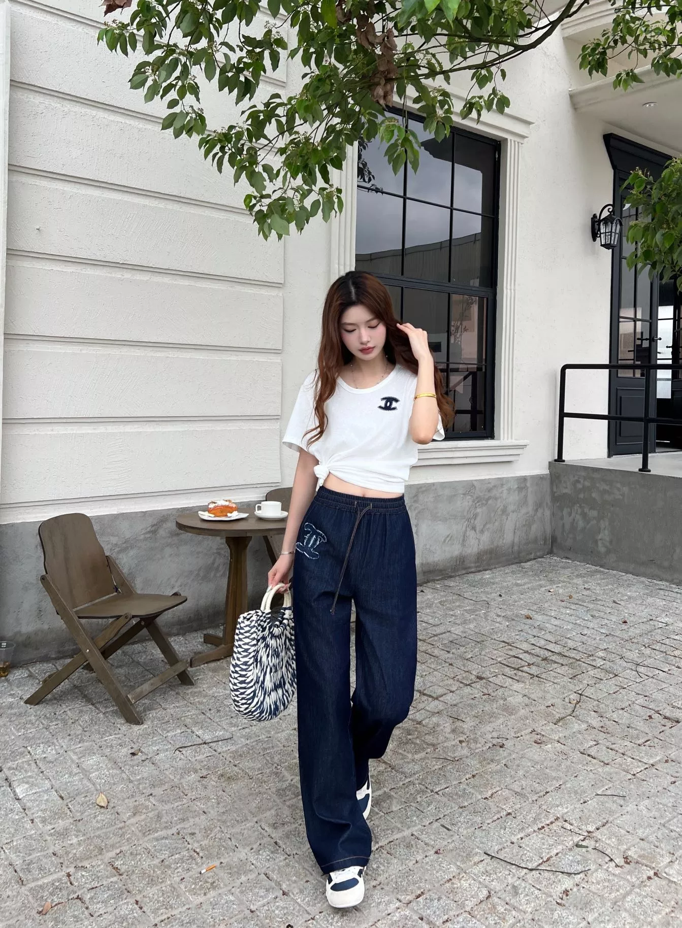 샤넬 자수 스트링 데님 팬츠 상세 이미지 18