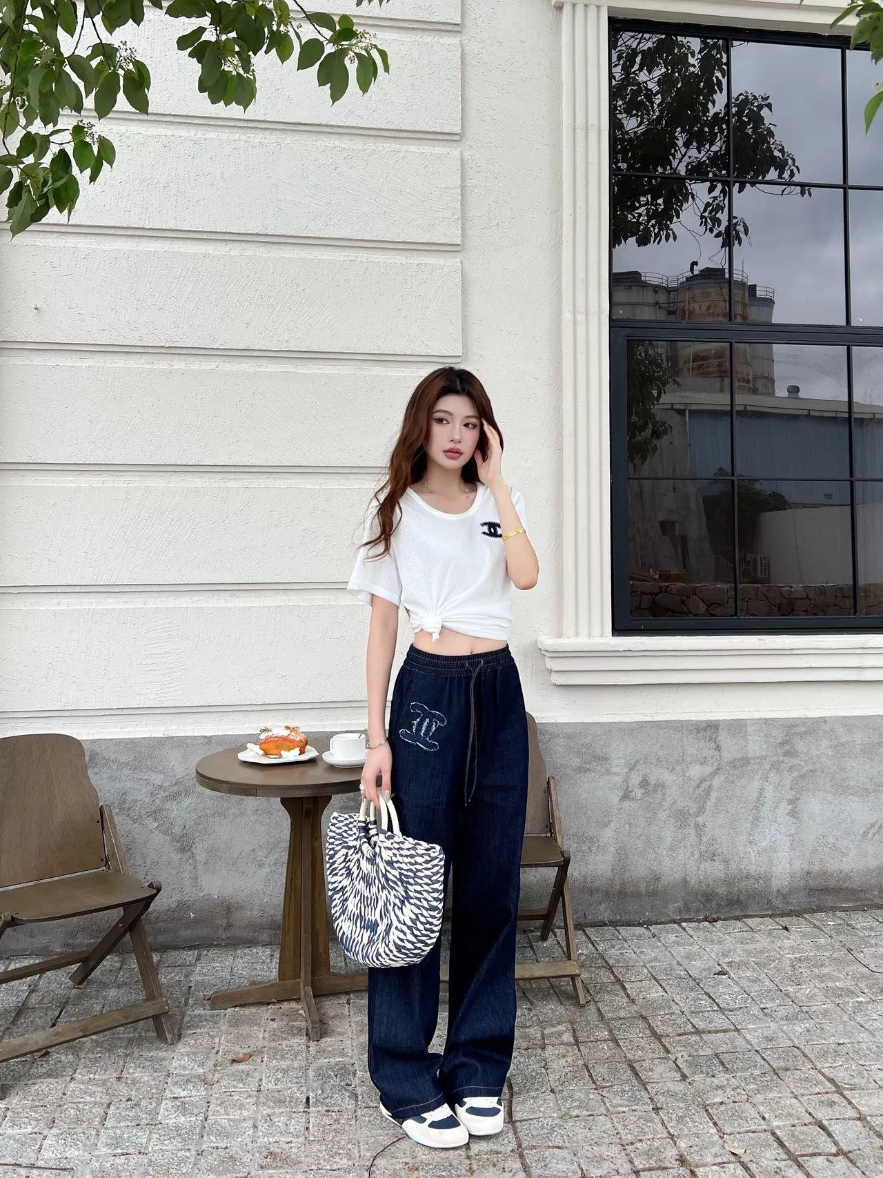 샤넬 자수 스트링 데님 팬츠 상세 이미지 14