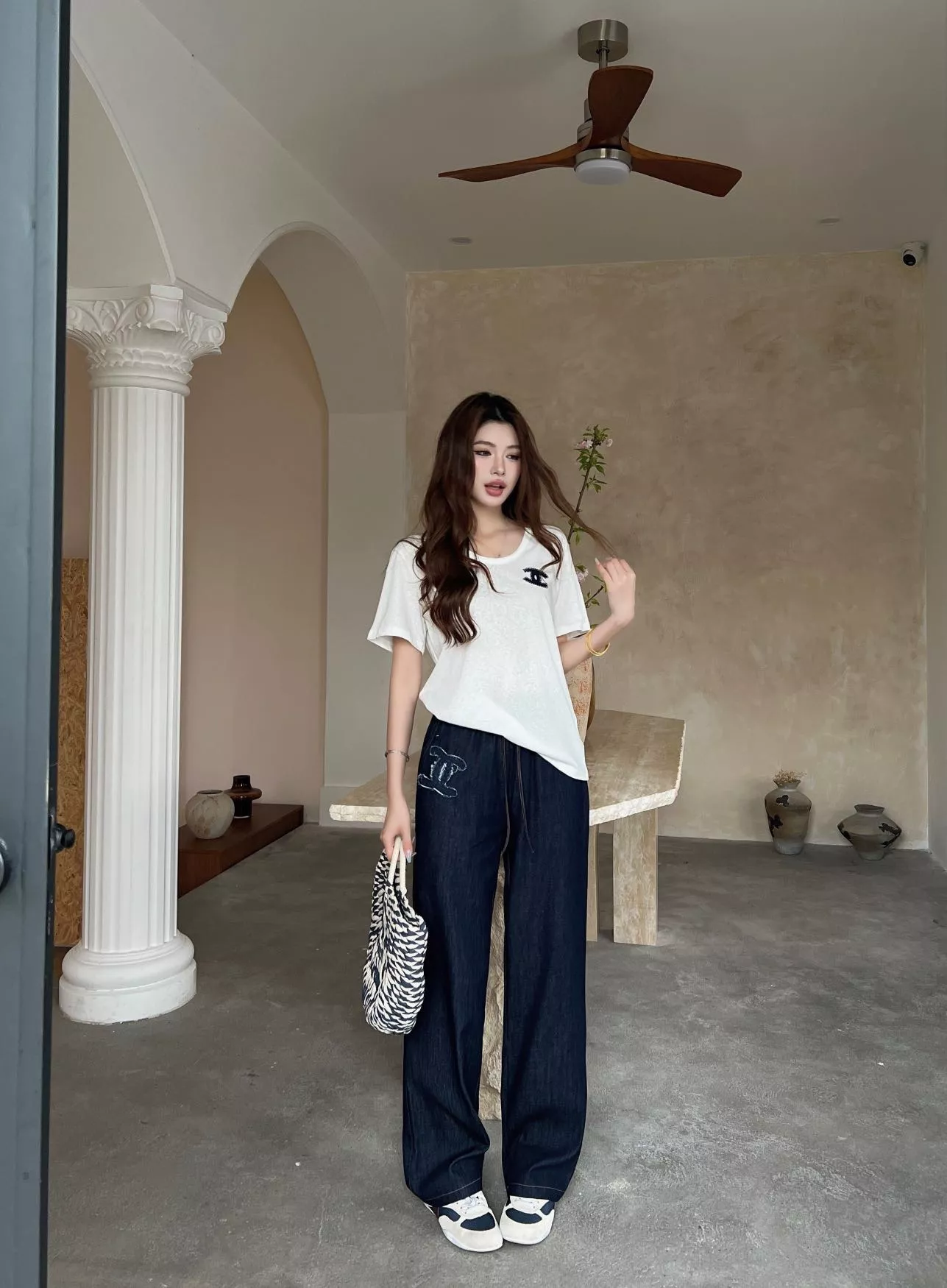 샤넬 자수 스트링 데님 팬츠 상세 이미지 15