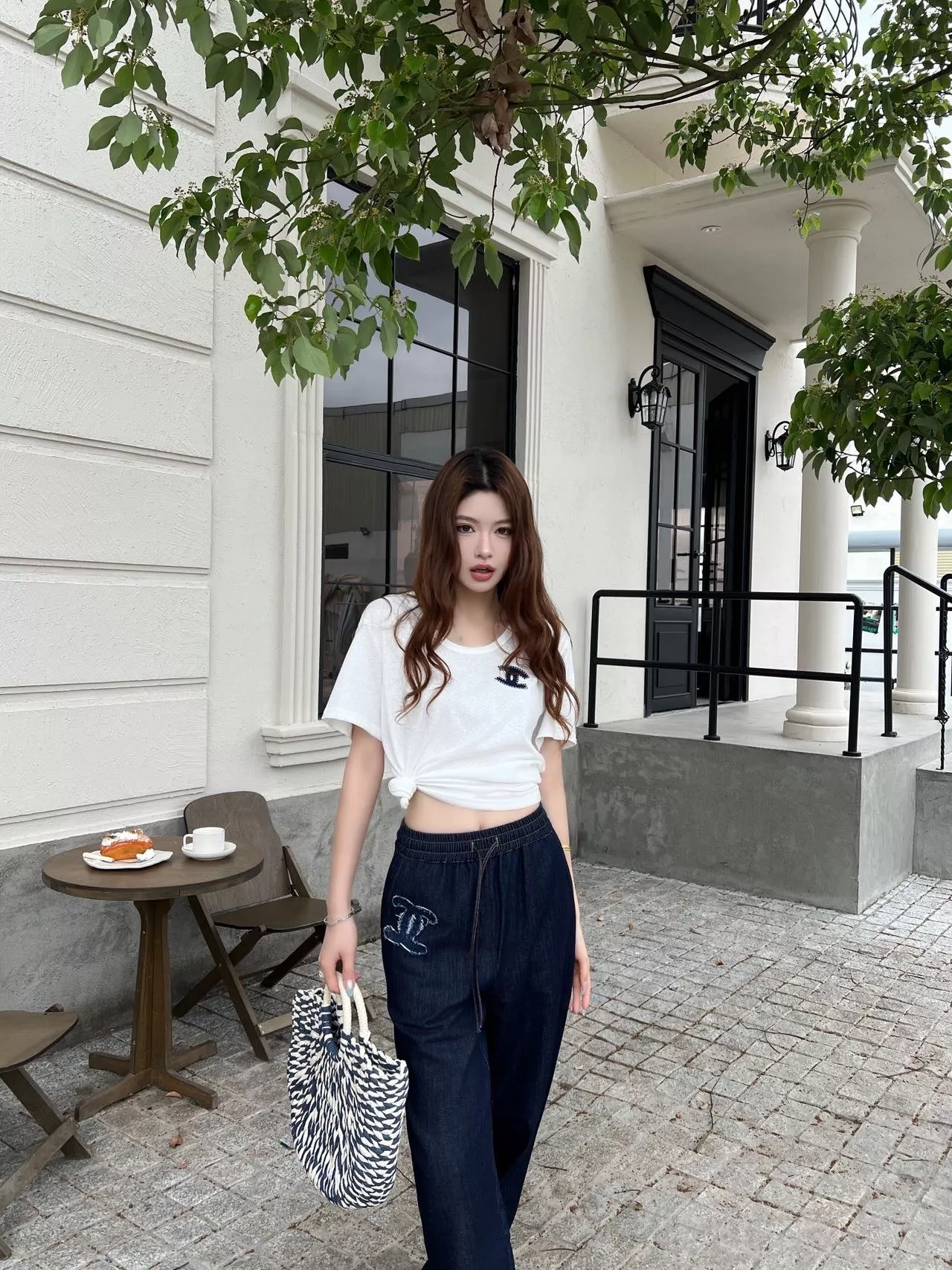 샤넬 자수 스트링 데님 팬츠 상세 이미지 12