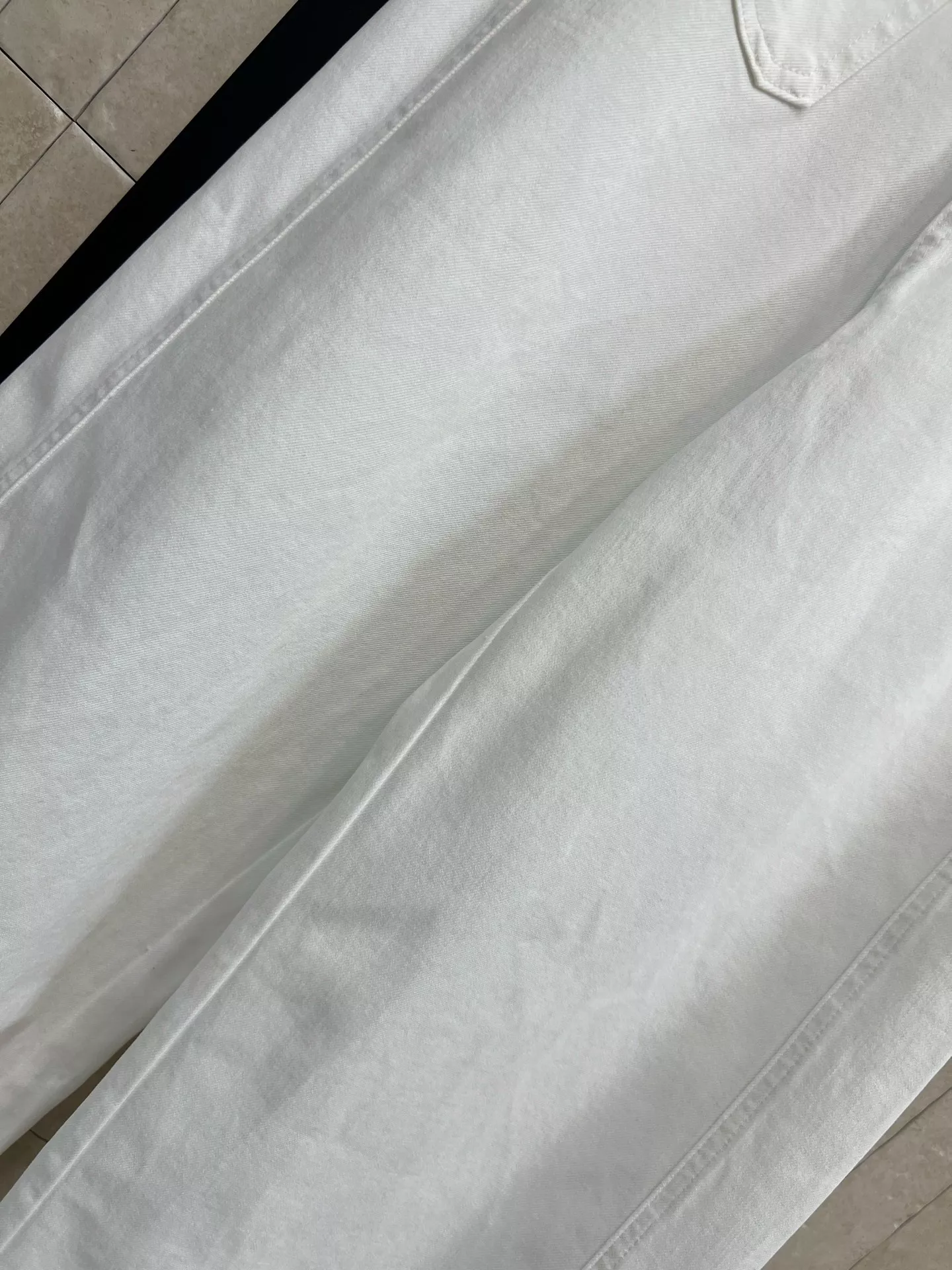 디올 화이트 하이웨이스트 와이드 팬츠 상세 이미지 3