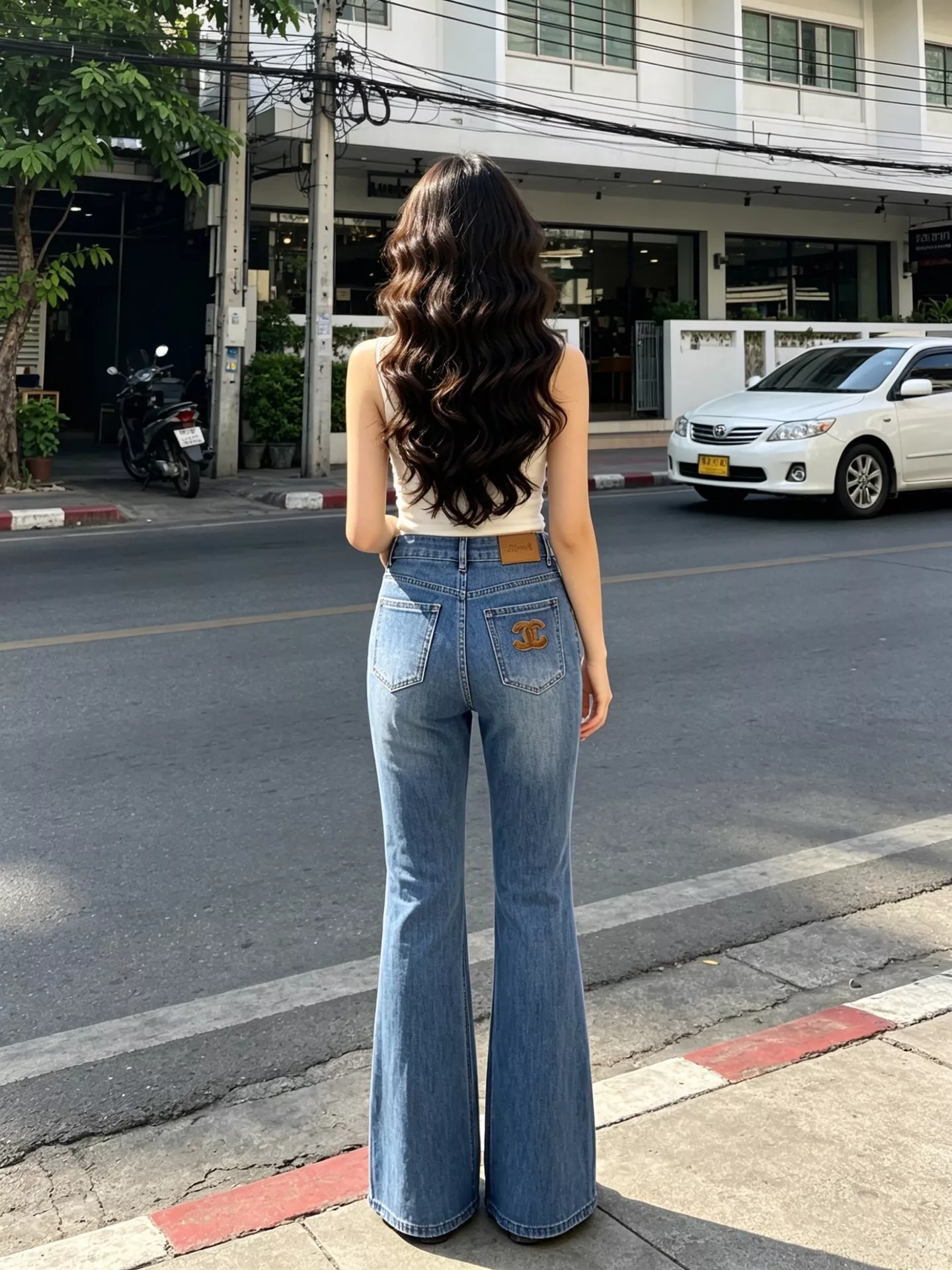 샤넬 하이웨이스트 부츠컷 데님 팬츠 상세 이미지 15