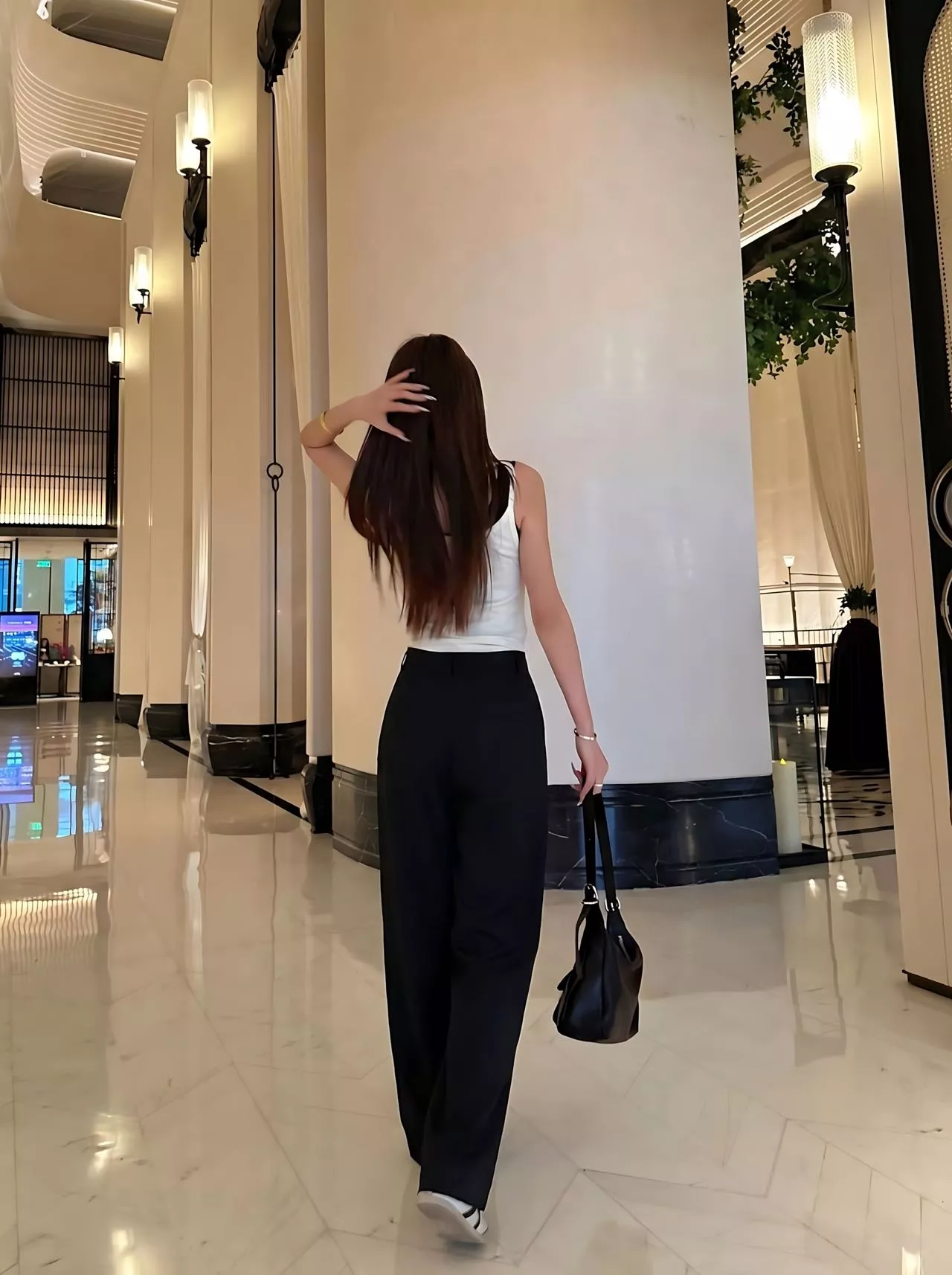 디올 자수 포인트 와이드 팬츠 상세 이미지 22