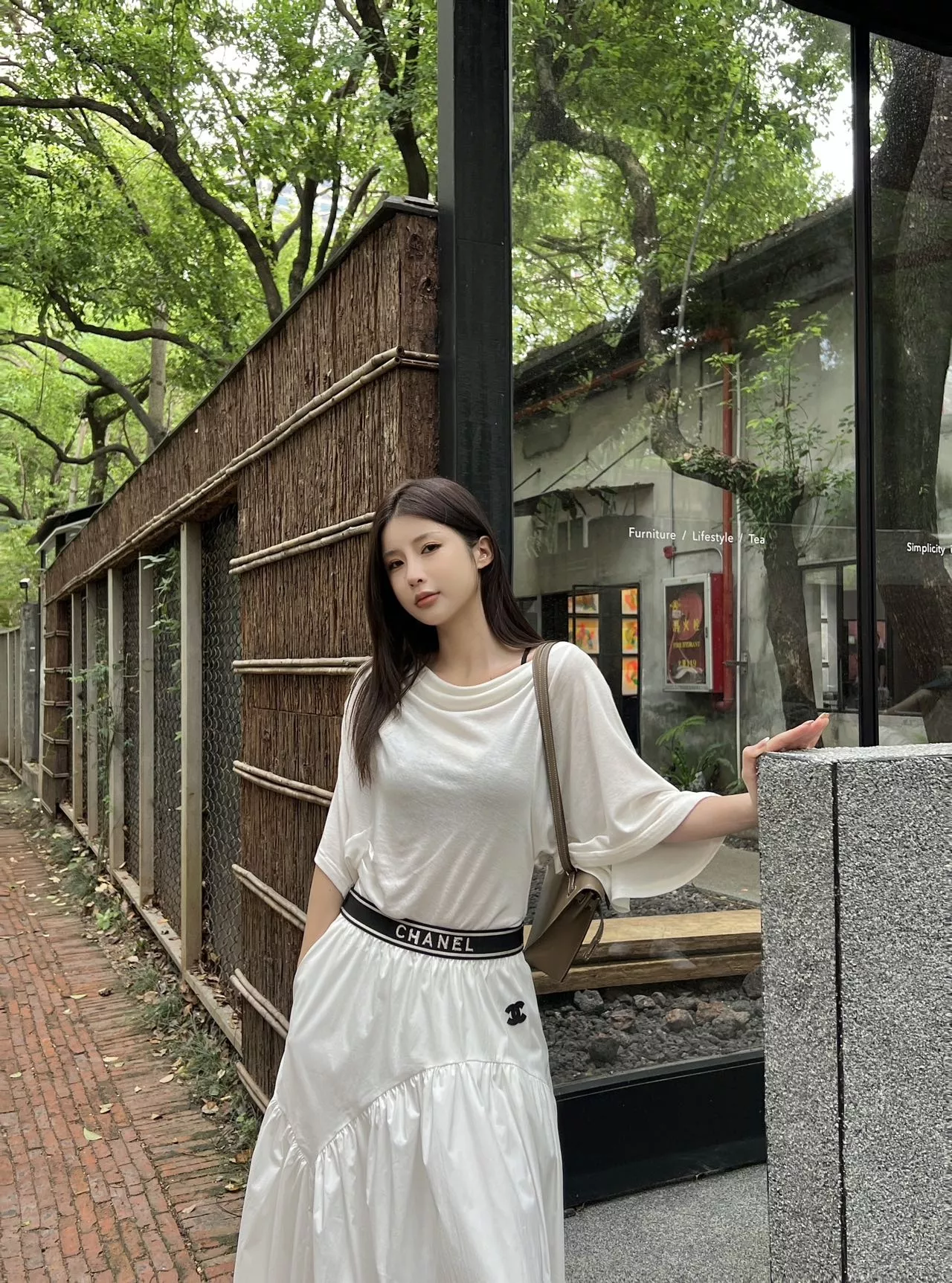 샤넬 배색 허리밴드 자수 스커트 상세 이미지 17