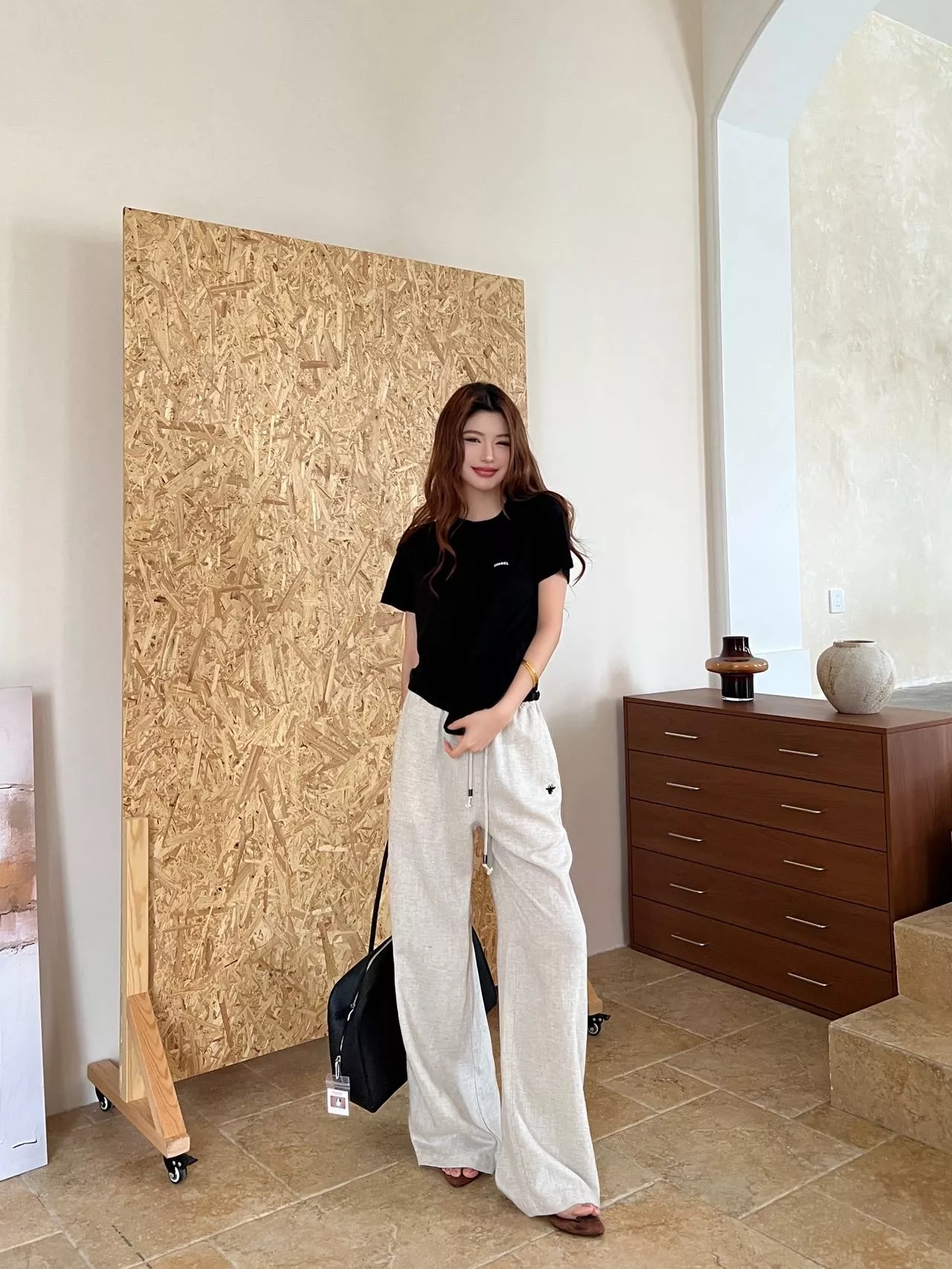 디올 린넨 와이드 밴딩 팬츠 상세 이미지 31
