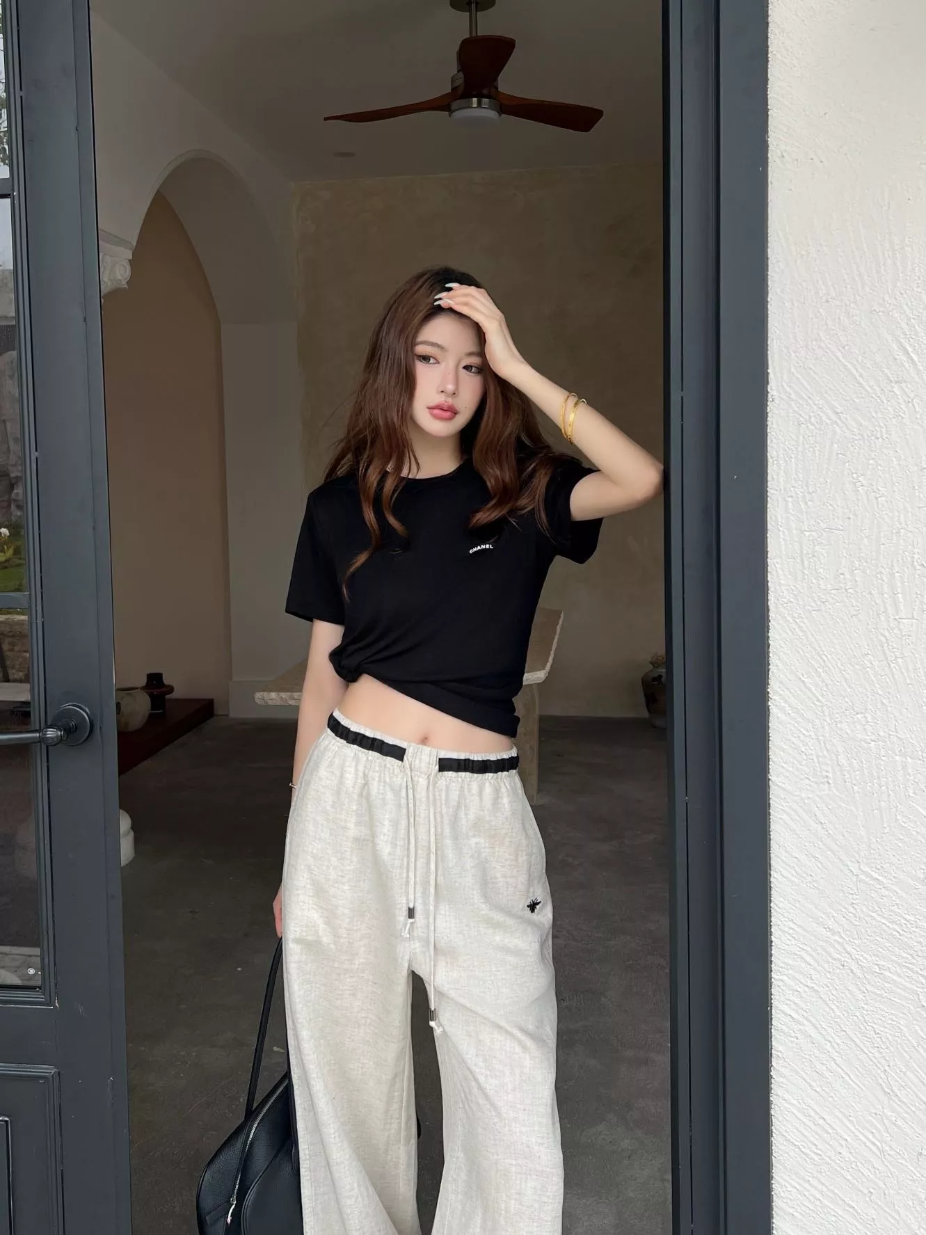 디올 린넨 와이드 밴딩 팬츠 상세 이미지 34