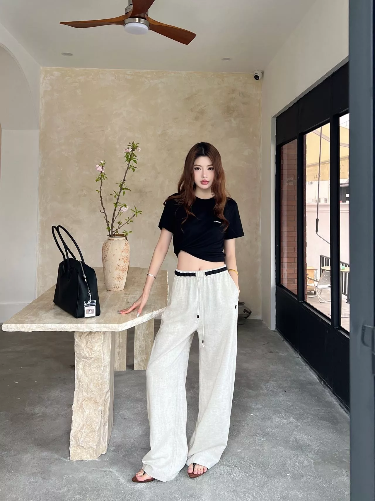 디올 린넨 와이드 밴딩 팬츠 상세 이미지 35