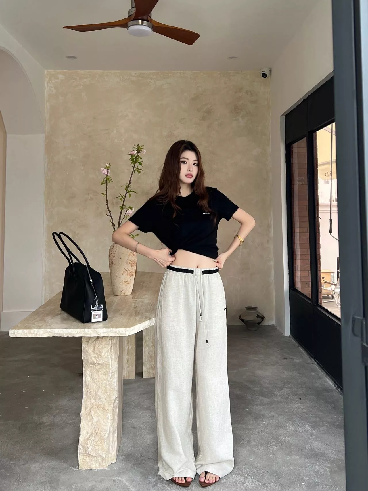 디올 린넨 와이드 밴딩 팬츠 상세 이미지 37