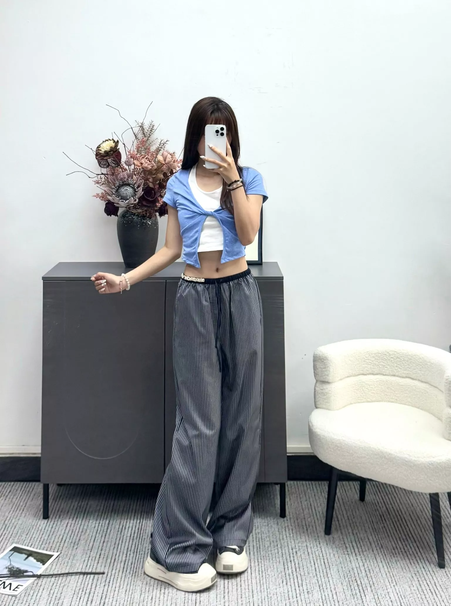 알렉산더왕 세로 스트라이프 와이드 팬츠 상세 이미지 11