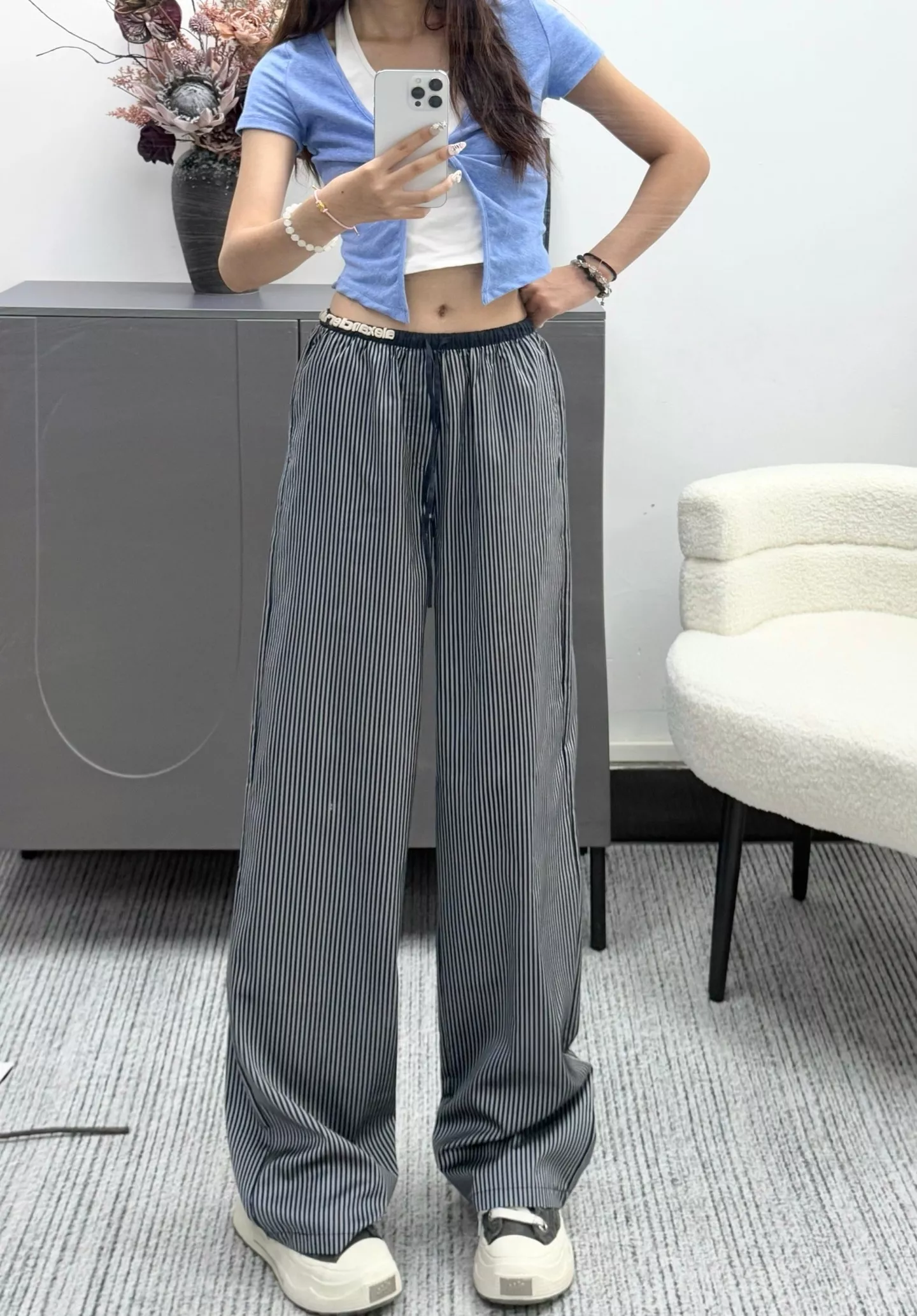 알렉산더왕 세로 스트라이프 와이드 팬츠 상세 이미지 15
