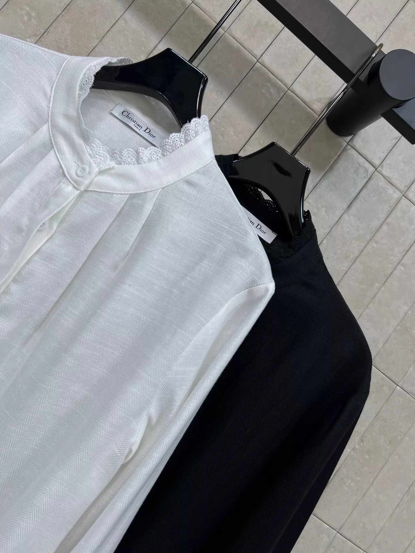 디올 레이스 디테일 코튼 블라우스 상세 이미지 6