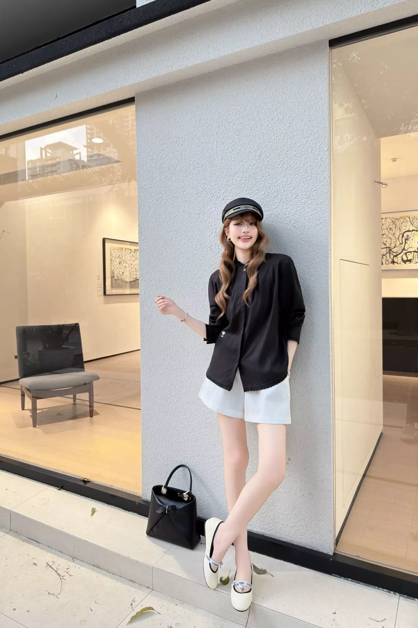 디올 레이스 디테일 코튼 블라우스 상세 이미지 23