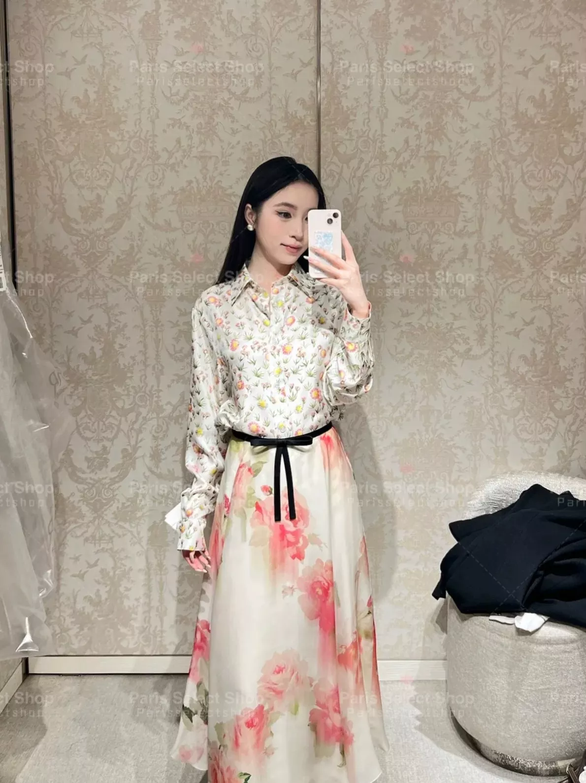 디올 플라워 프린트 하이웨이스트 스커트 상세 이미지 21