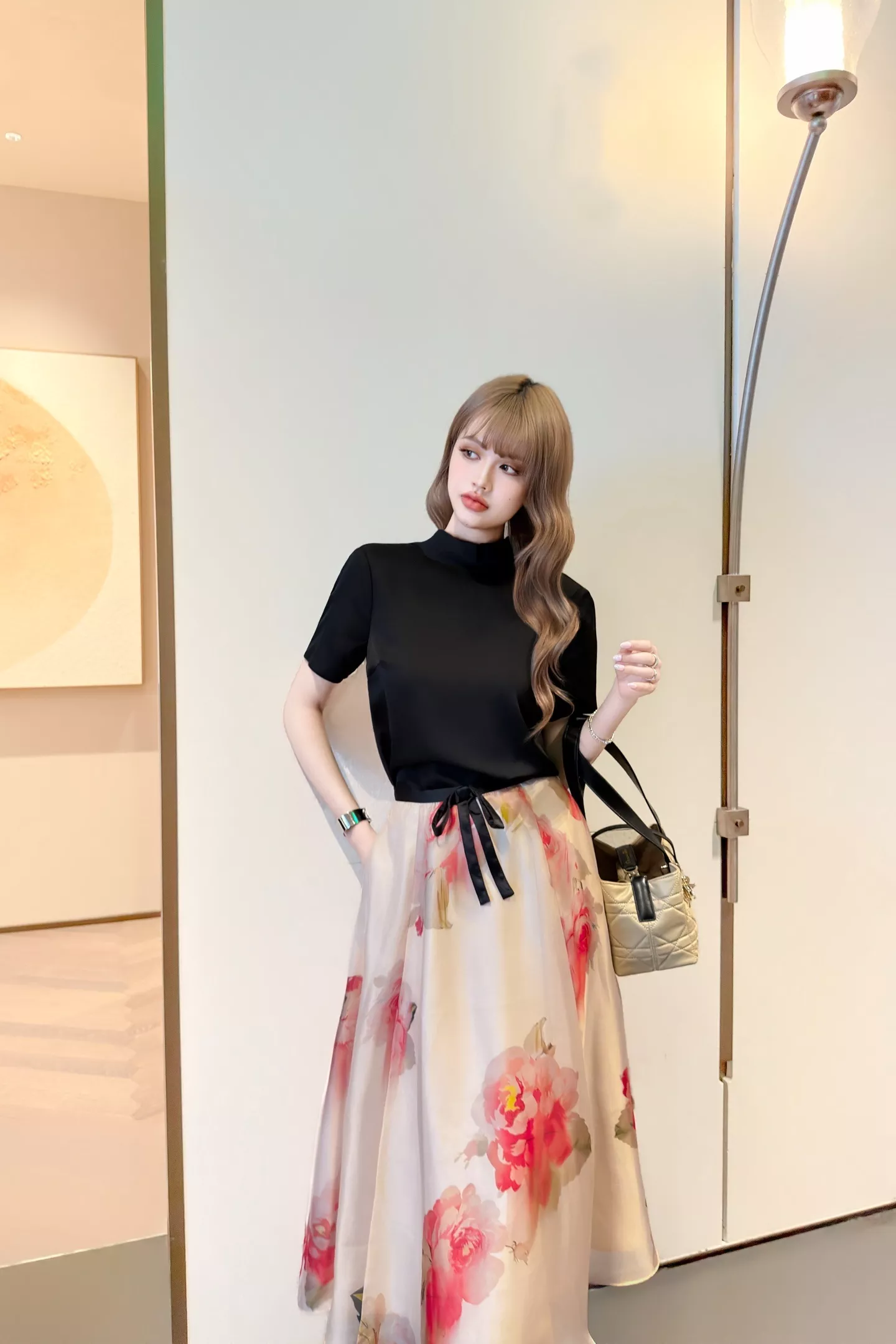 디올 플라워 프린트 하이웨이스트 스커트 상세 이미지 36
