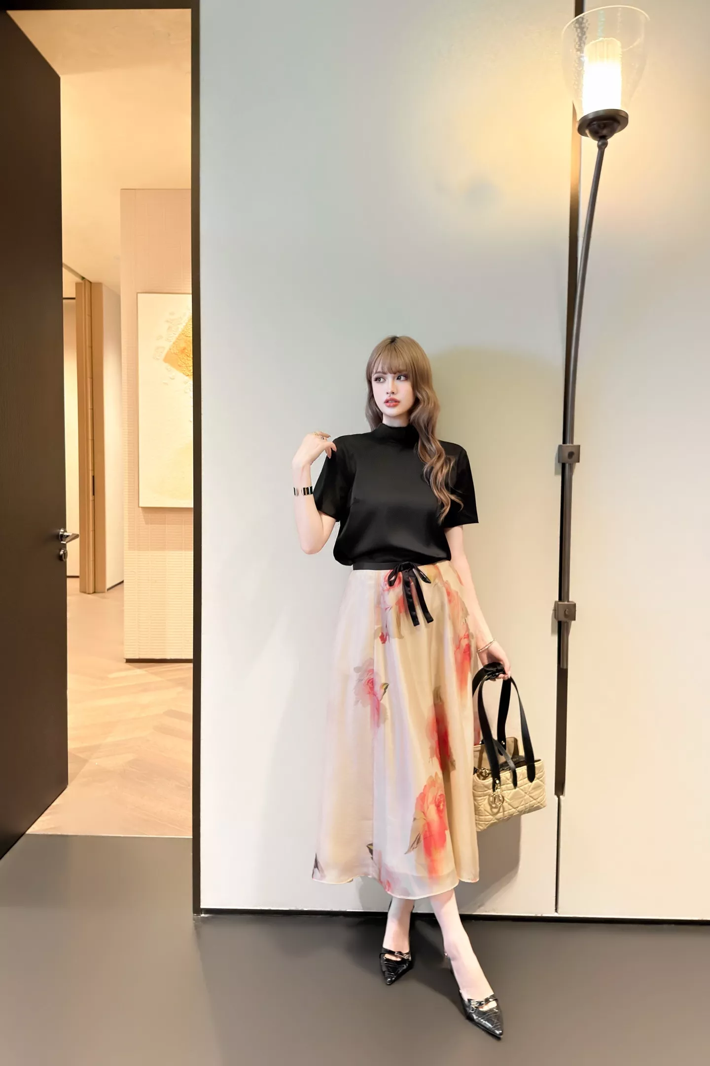 디올 플라워 프린트 하이웨이스트 스커트 상세 이미지 35