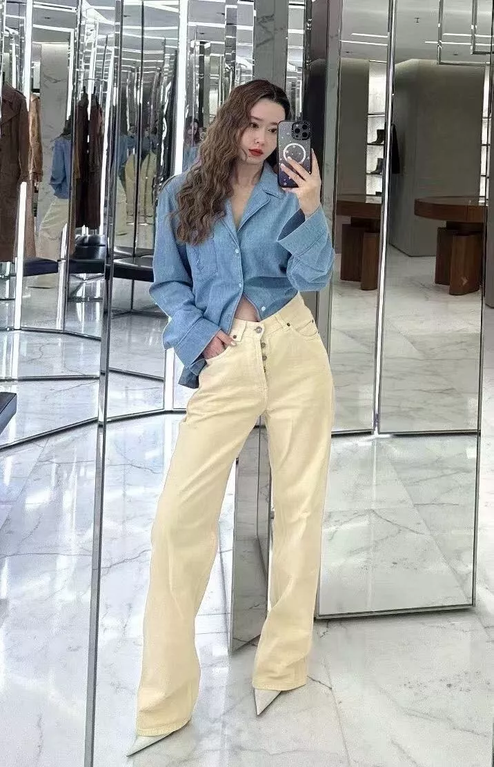 입생로랑 브이넥 롱슬리브 데님 셔츠 상세 이미지 20