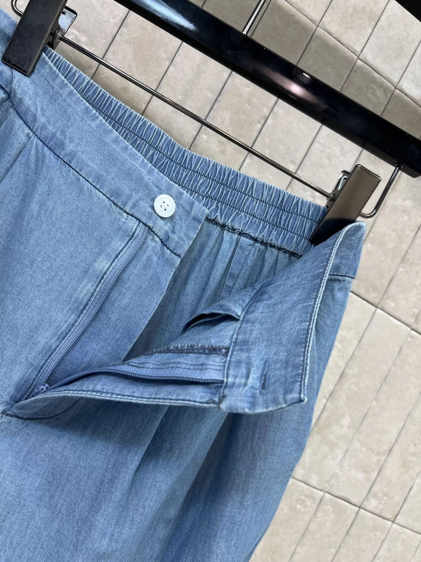 입생로랑 하이웨이스트 와이드 데님 팬츠 상세 이미지 6