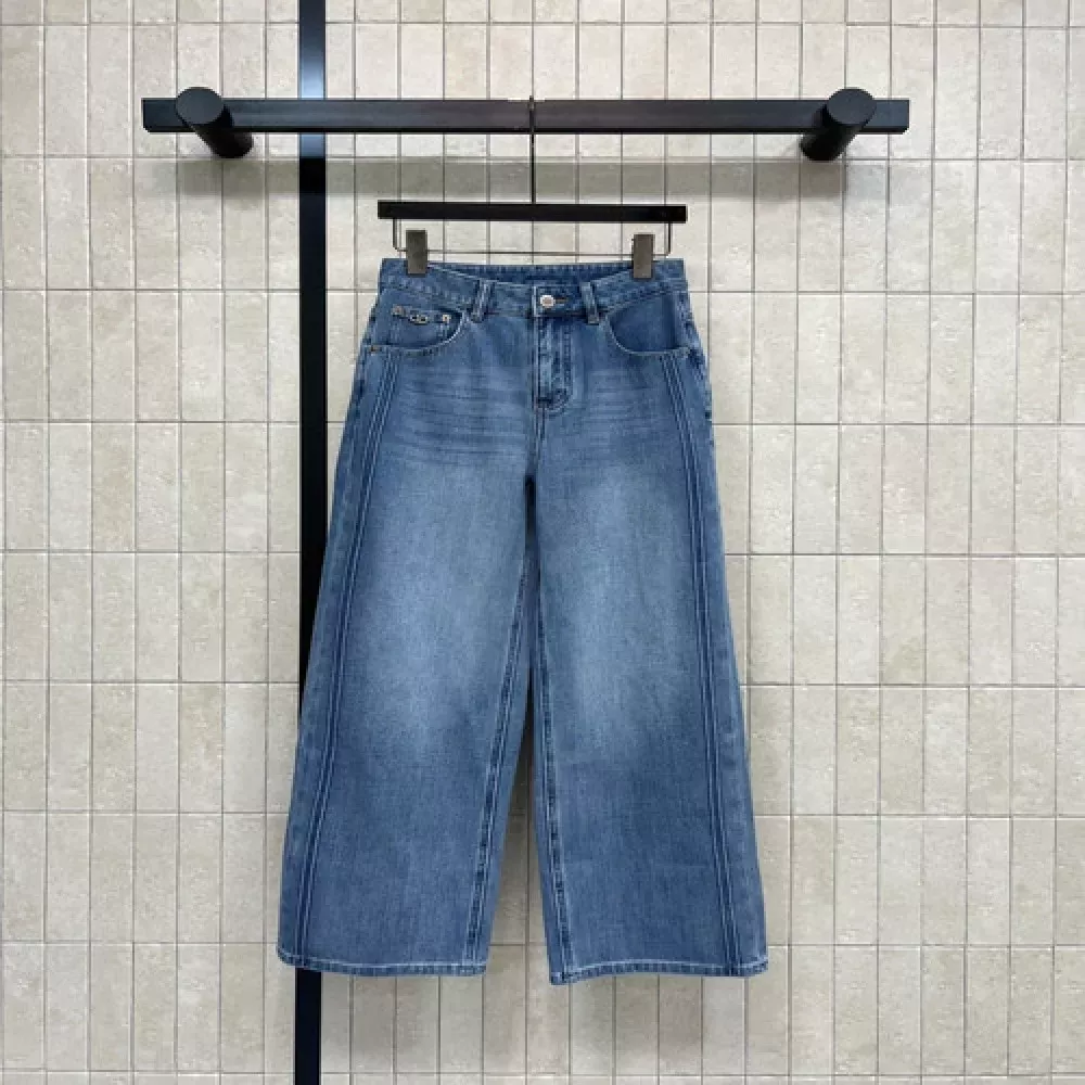 디올 하이웨이스트 와이드 데님 팬츠