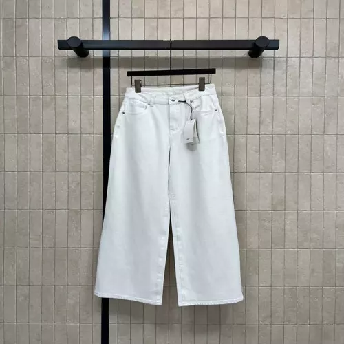 샤넬 화이트 와이드 데님 팬츠