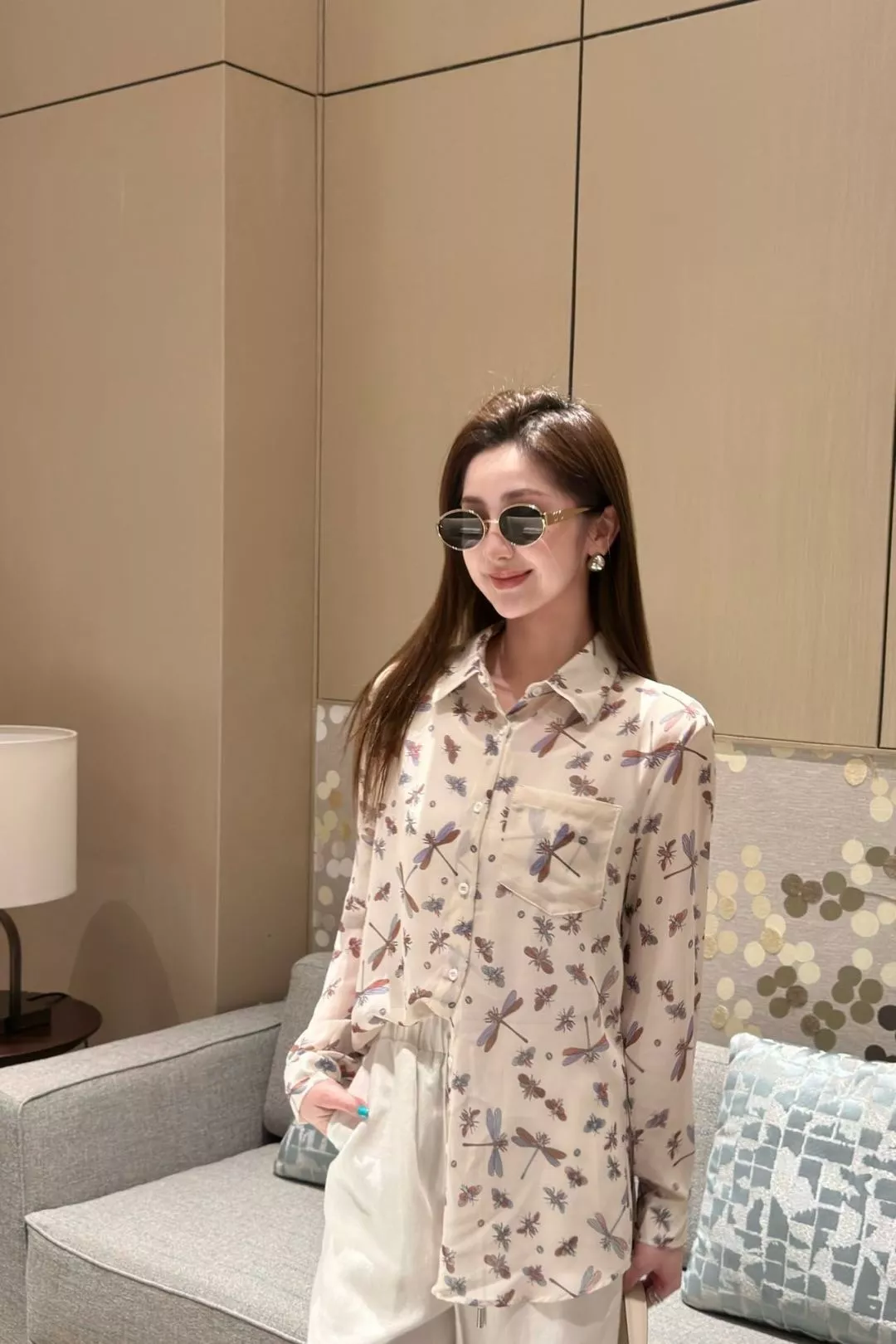 구찌 드래곤플라이 프린트 카라 셔츠 상세 이미지 11
