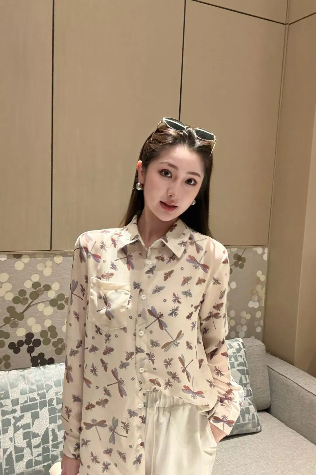 구찌 드래곤플라이 프린트 카라 셔츠 상세 이미지 14