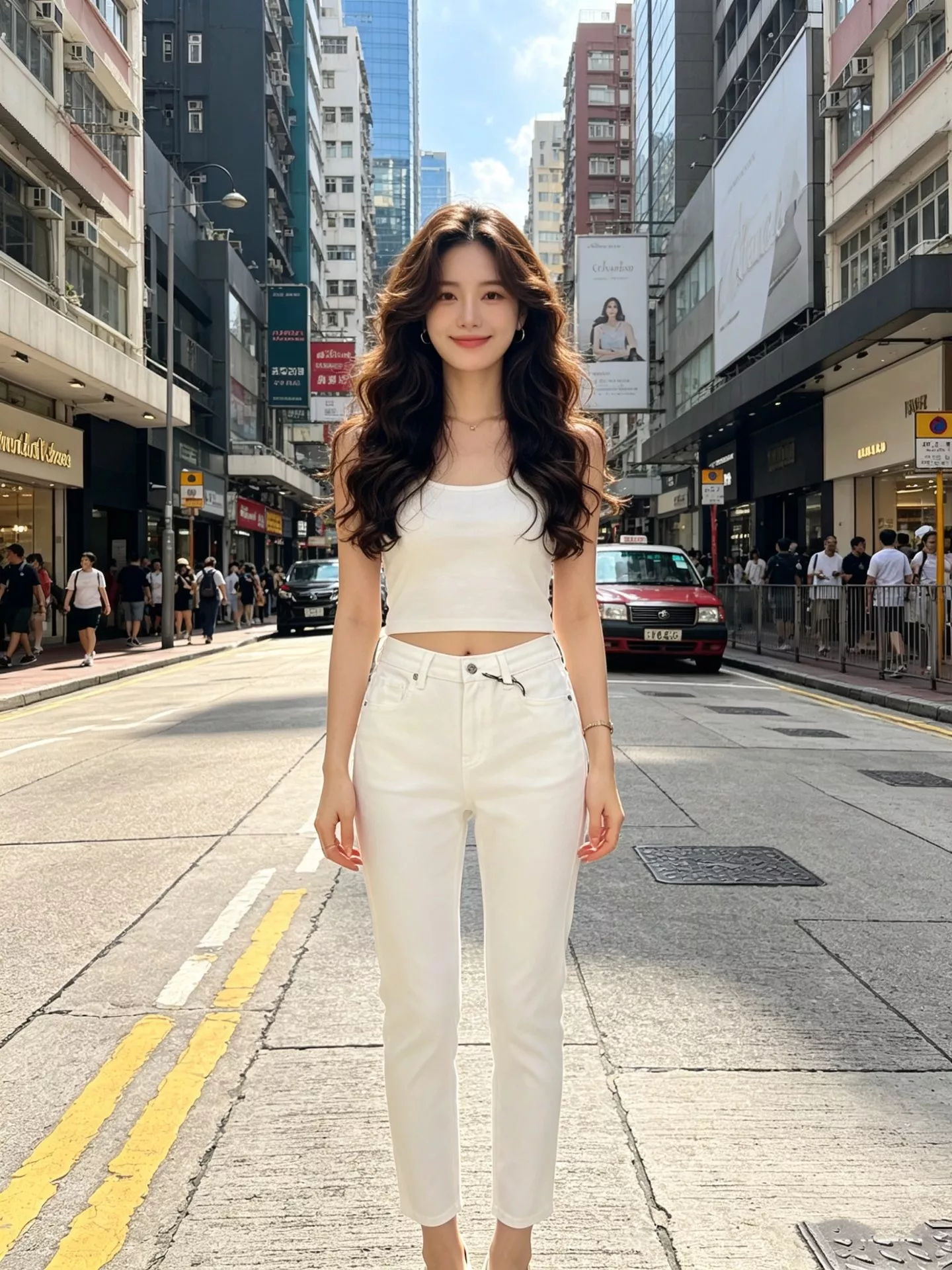 샤넬 화이트 슬림 스트레이트 데님 팬츠 상세 이미지 13