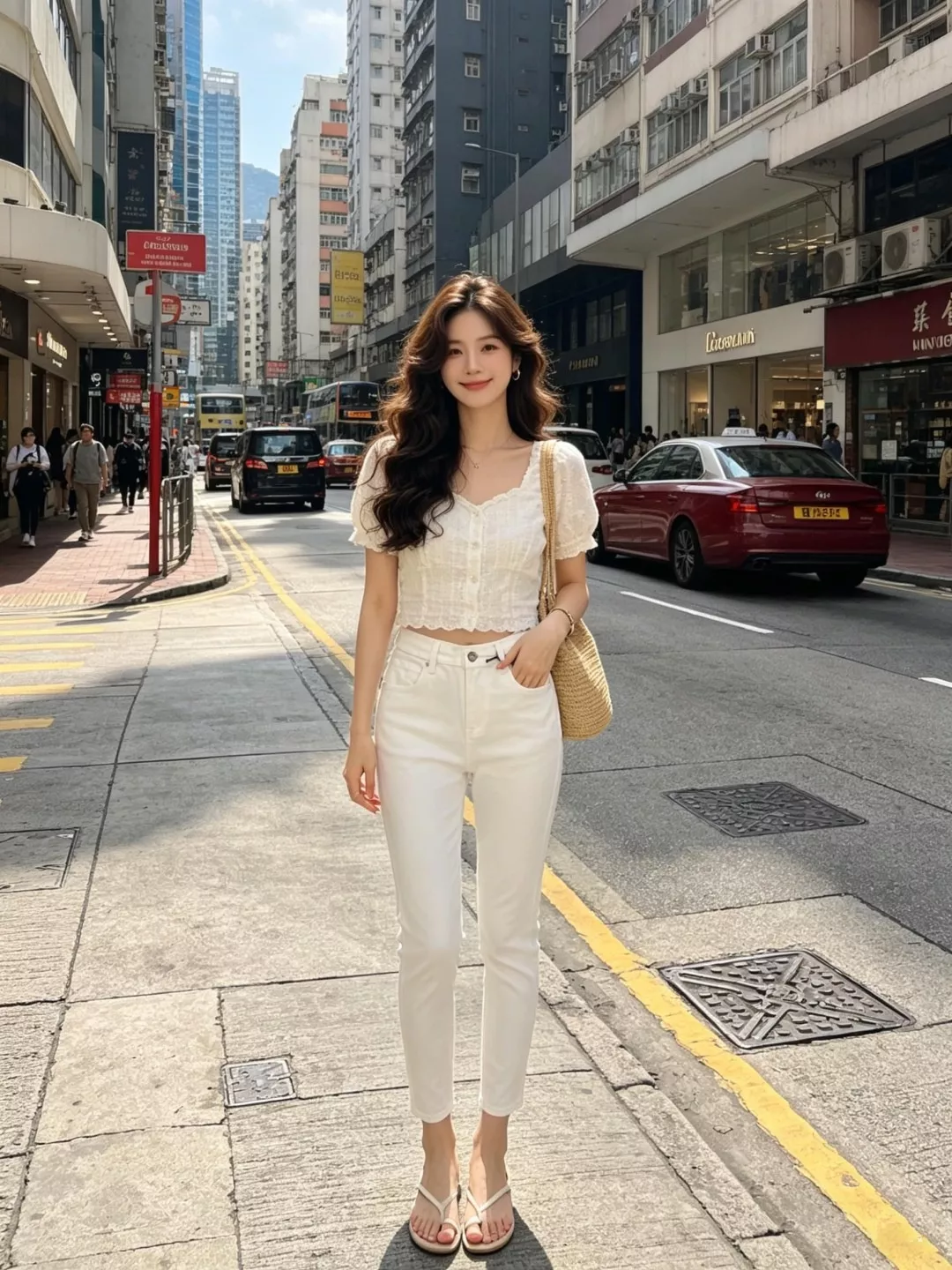 미우미우 화이트 슬림 스트레이트 데님 팬츠 상세 이미지 14