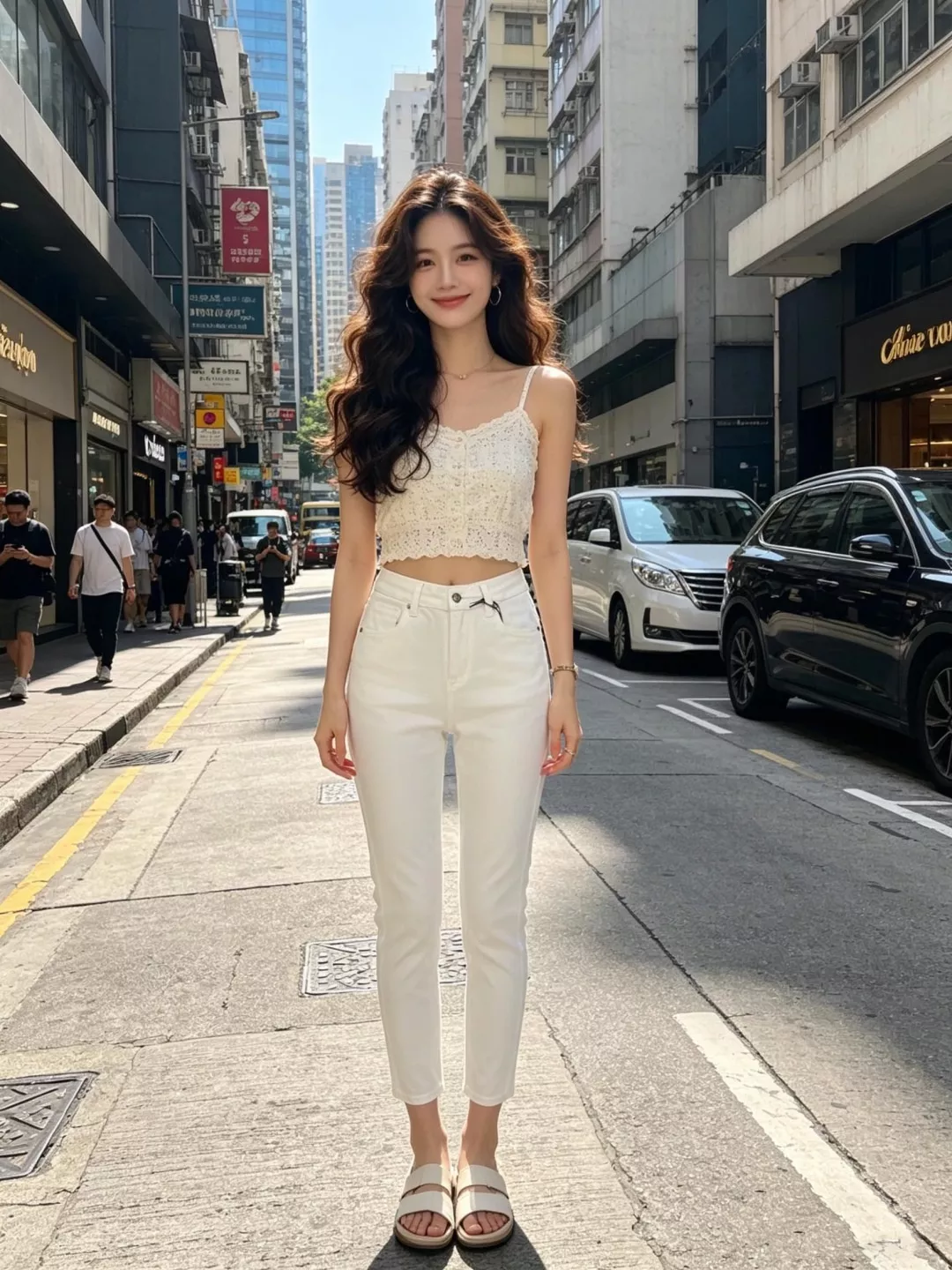 미우미우 화이트 슬림 스트레이트 데님 팬츠 상세 이미지 13