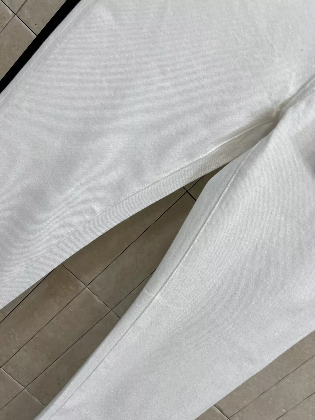 미우미우 화이트 슬림 스트레이트 데님 팬츠 상세 이미지 3
