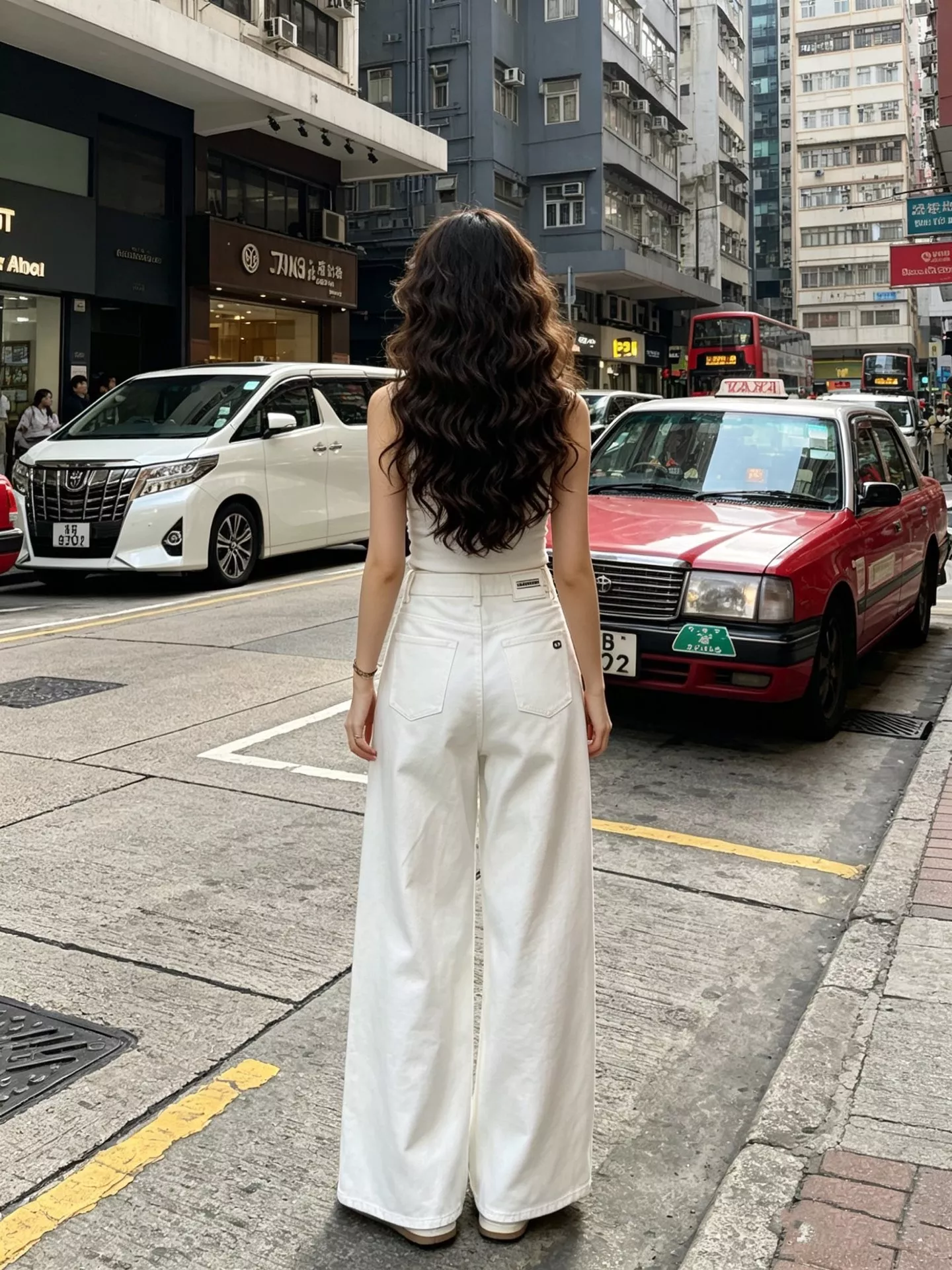 디올 화이트 와이드 데님 팬츠 상세 이미지 13
