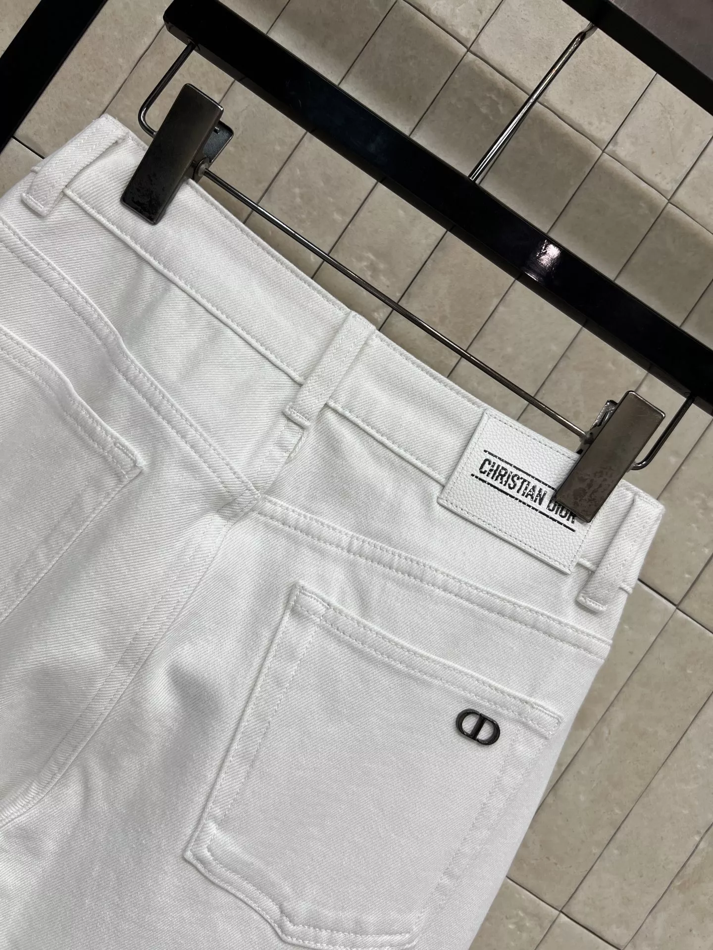 디올 화이트 와이드 데님 팬츠 상세 이미지 8