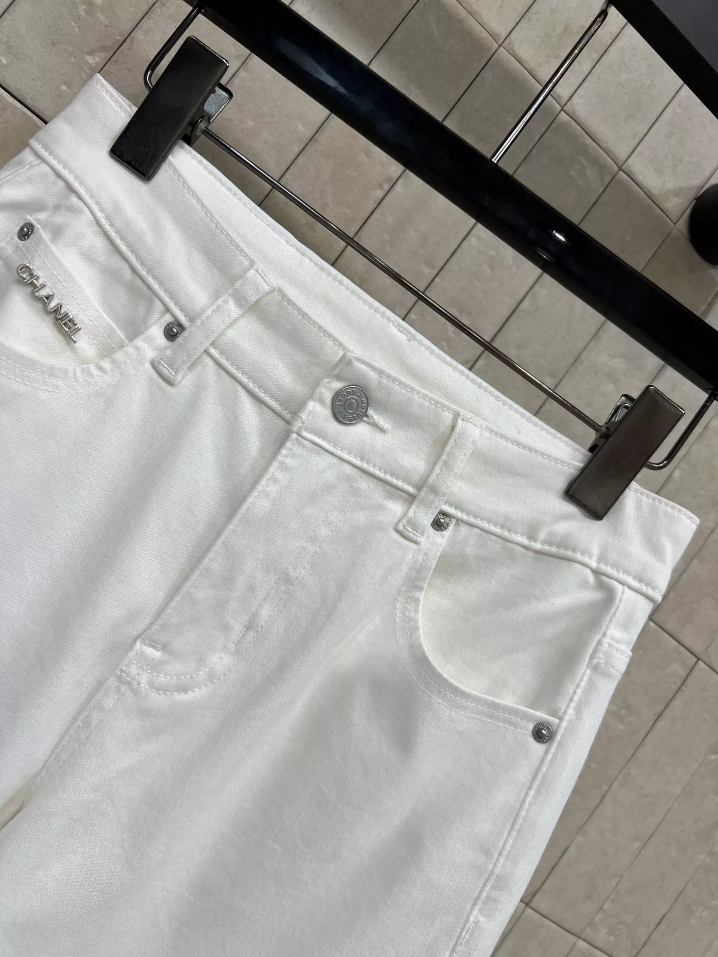 셀린느 화이트 와이드 데님 팬츠 상세 이미지 2