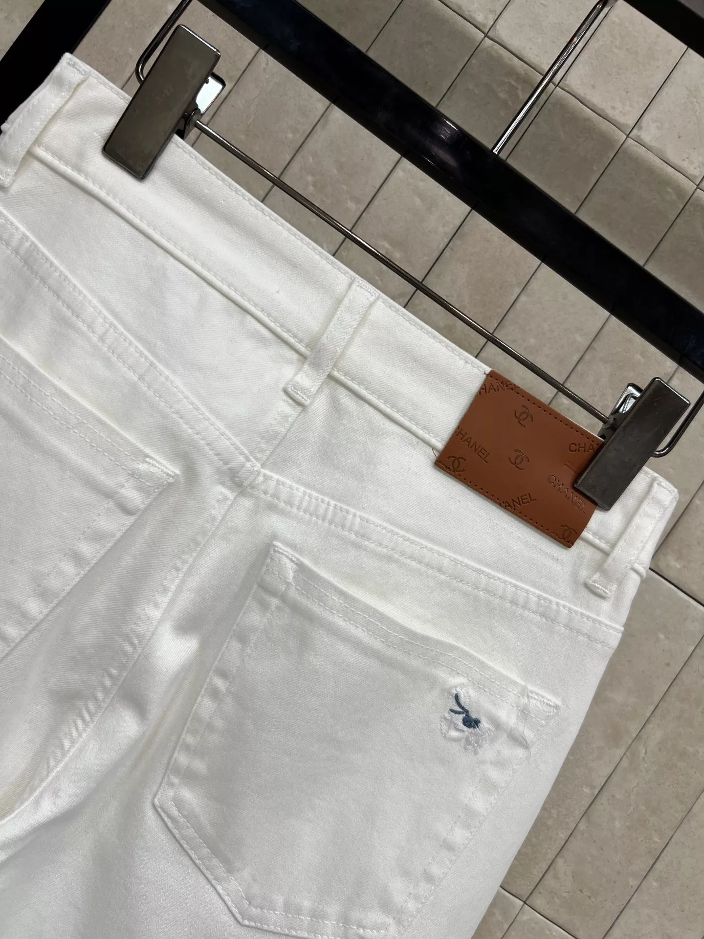 셀린느 화이트 와이드 데님 팬츠 상세 이미지 8