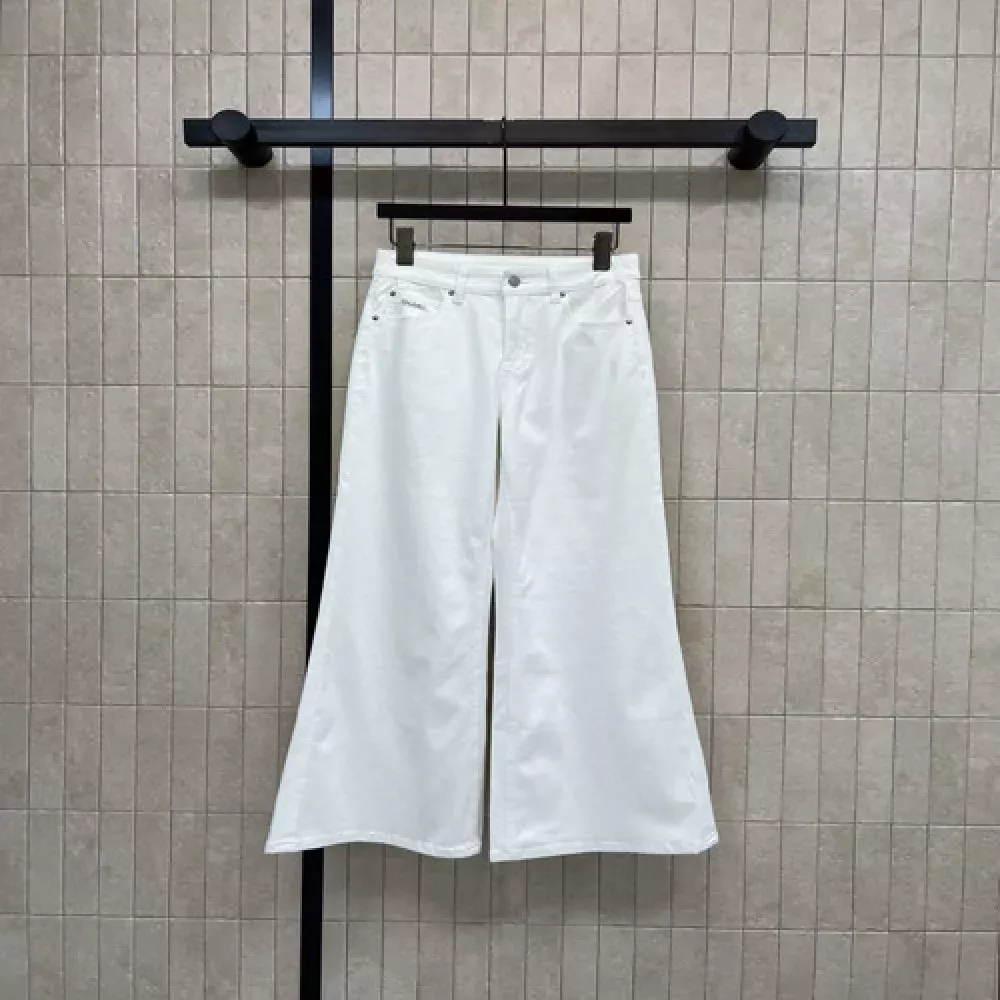 셀린느 화이트 와이드 데님 팬츠
