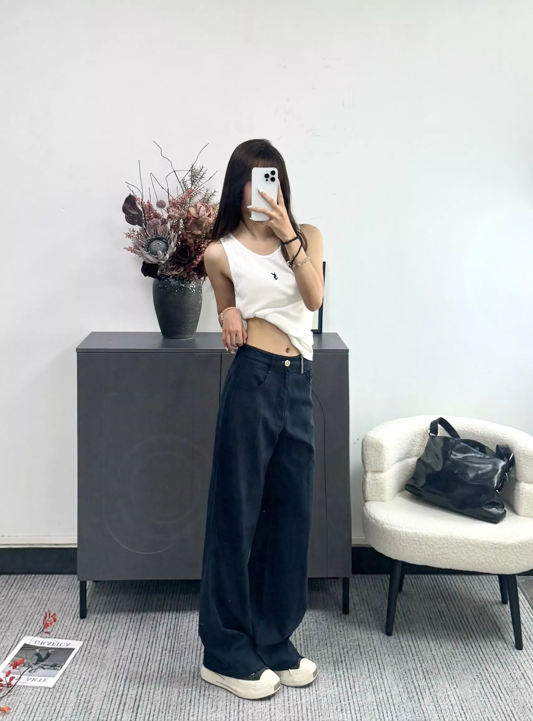 로에베 자수 포켓 하이웨이스트 와이드 팬츠 상세 이미지 23